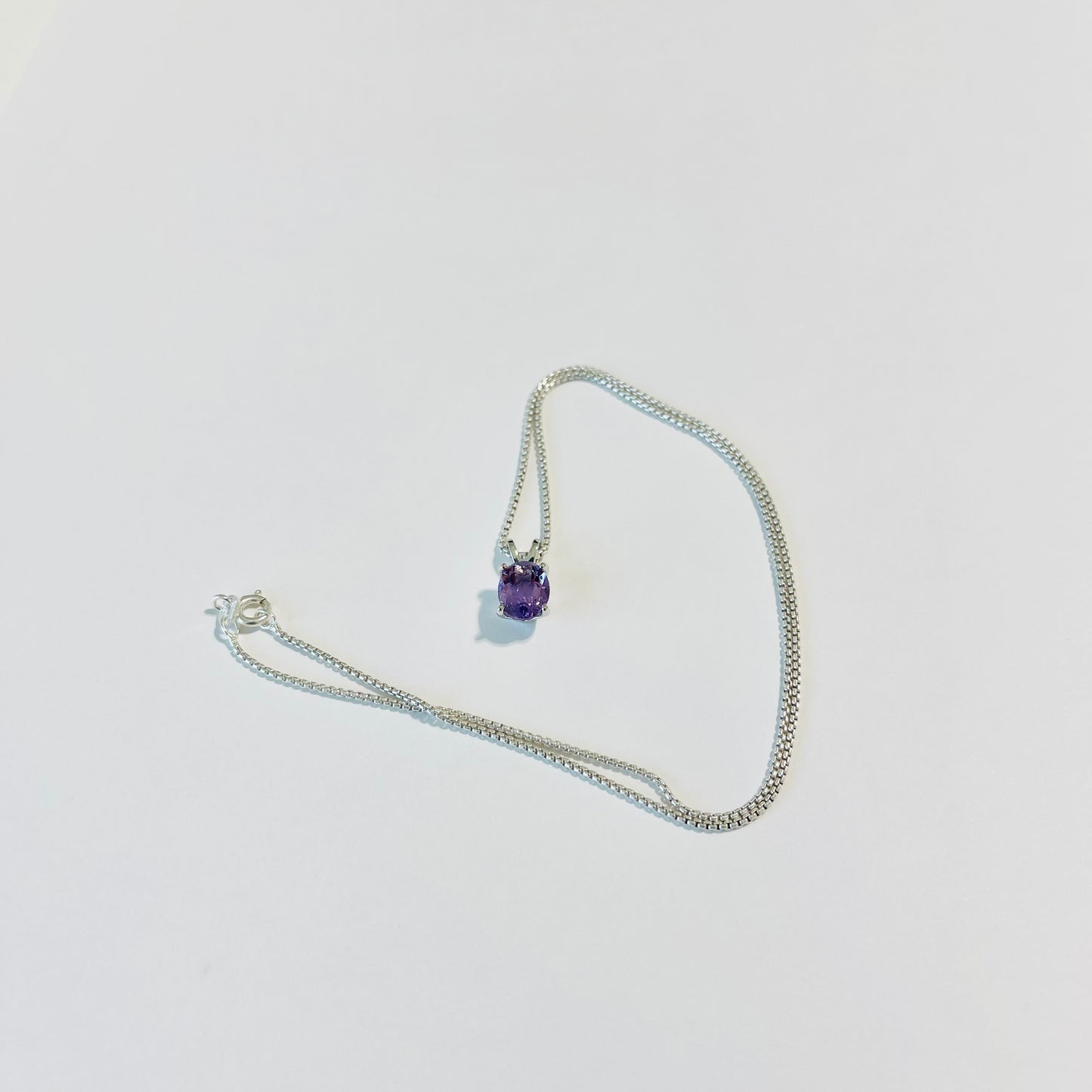 Sterling Silver Small Genuine Amethyst Necklace, February Birthstone Necklace, Silver Necklaces