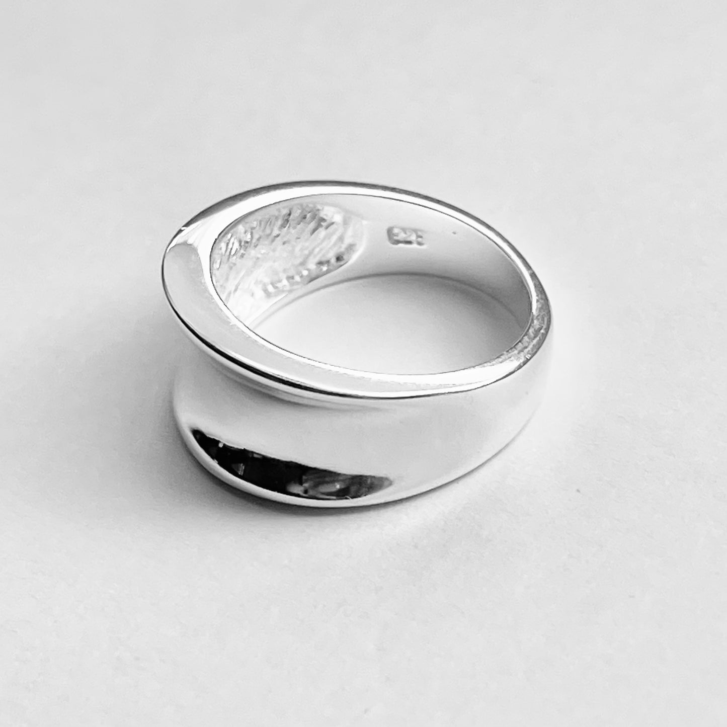 Sterling Silver Unisex Concave Ring, Silver Band, Silver Rings, Wedding Bands