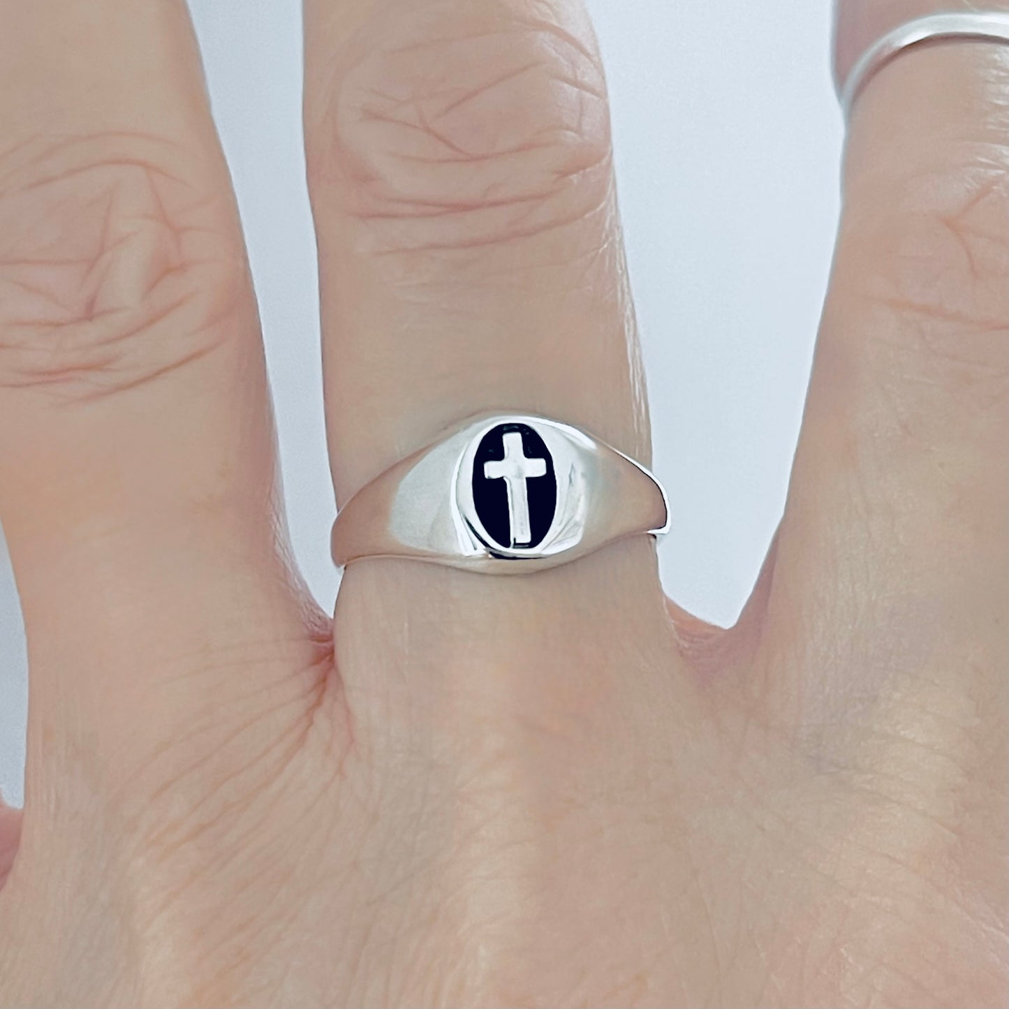 925 Sterling Silver Unisex Cross Ring | Statement Religious Silver Rings