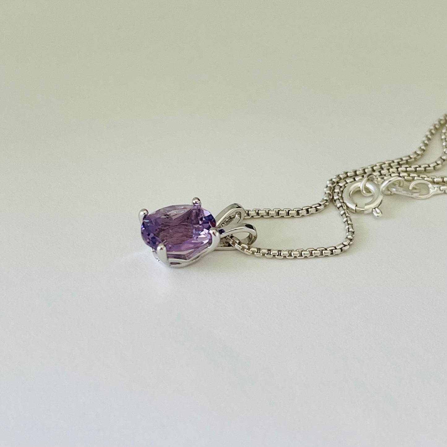 Sterling Silver Small Genuine Amethyst Necklace, February Birthstone Necklace, Silver Necklaces