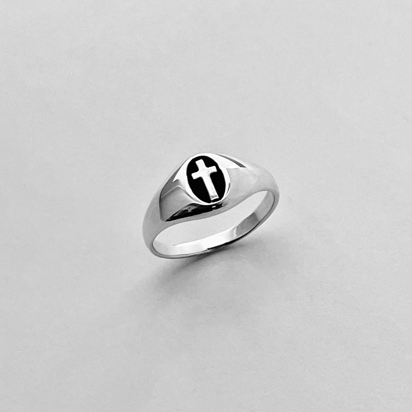 Sterling Silver Unisex Cross Ring, Religious Silver Rings, Christian Ring