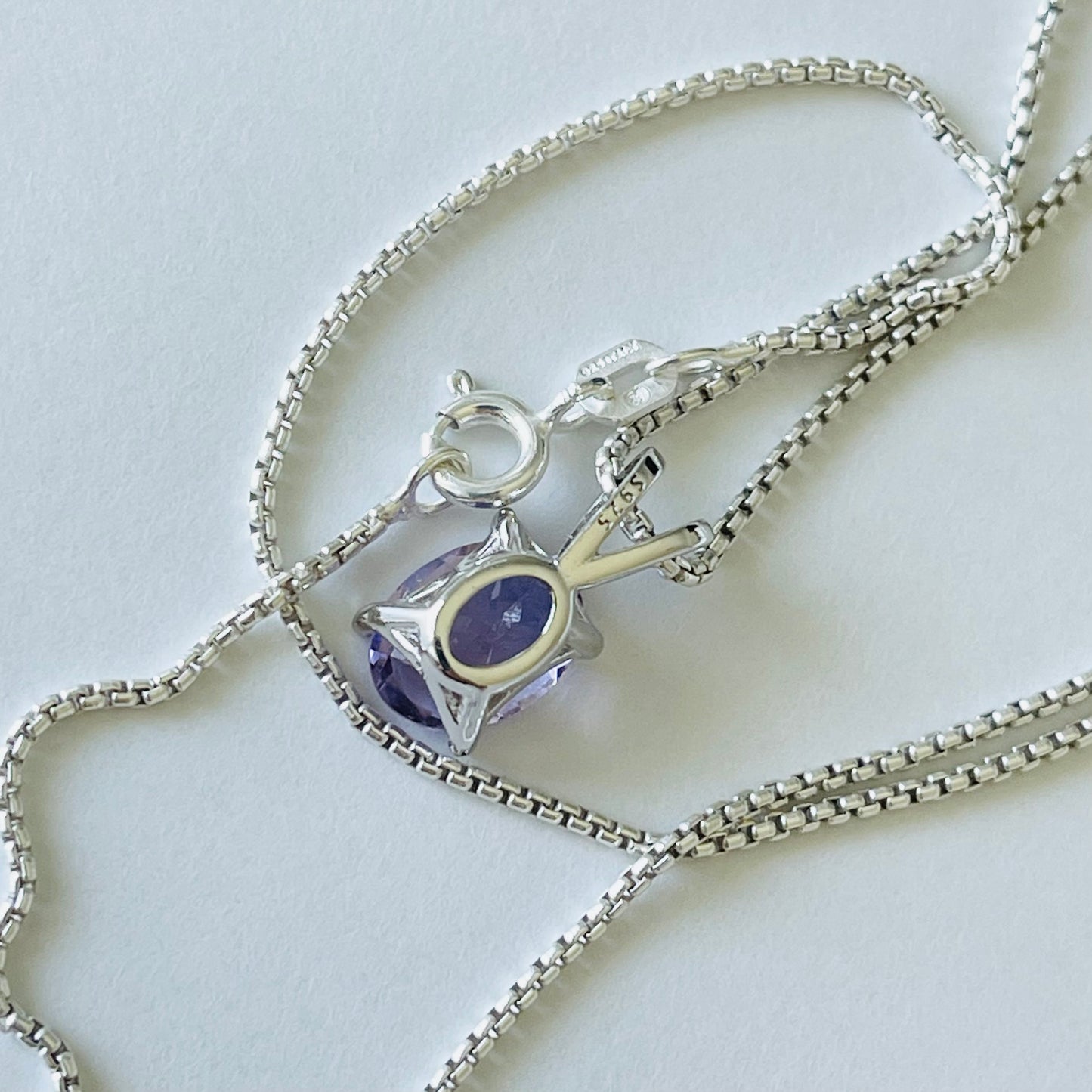 Sterling Silver Small Genuine Amethyst Necklace, February Birthstone Necklace, Silver Necklaces