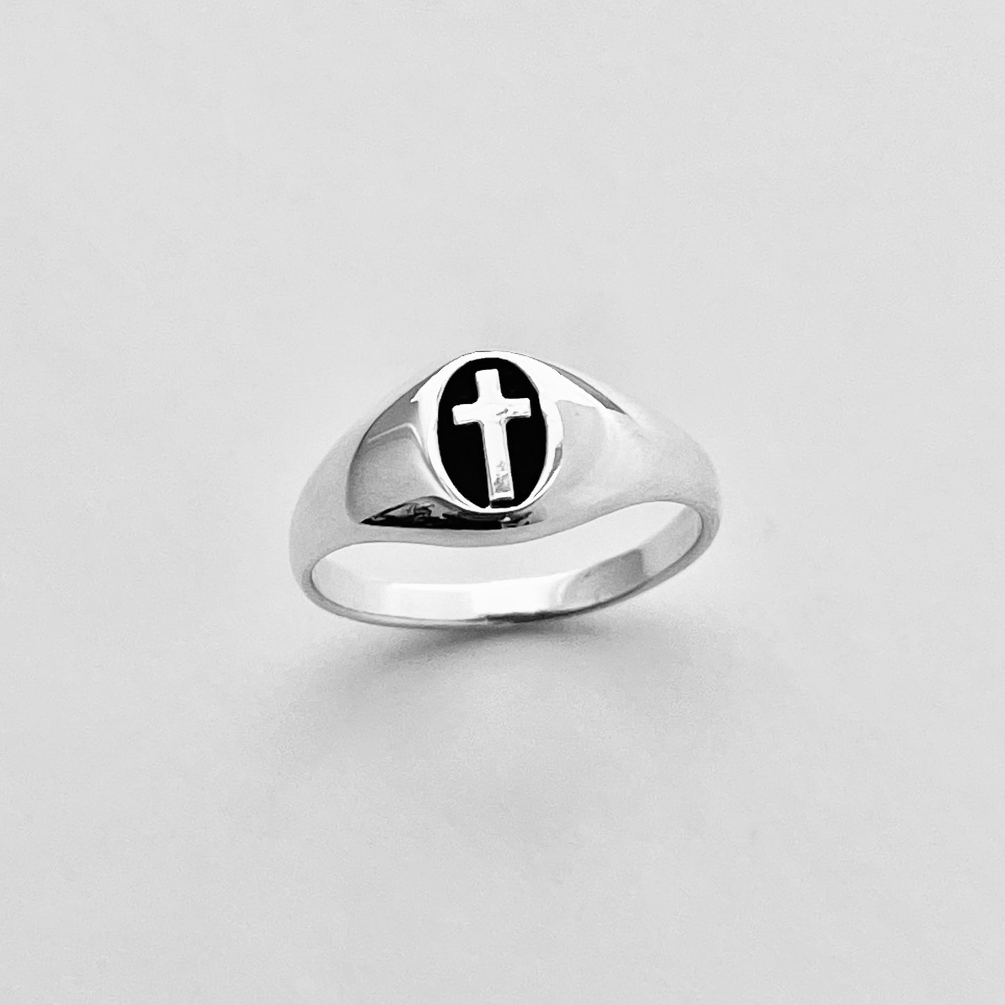 Sterling Silver Unisex Cross Ring, Religious Silver Rings, Christian Ring