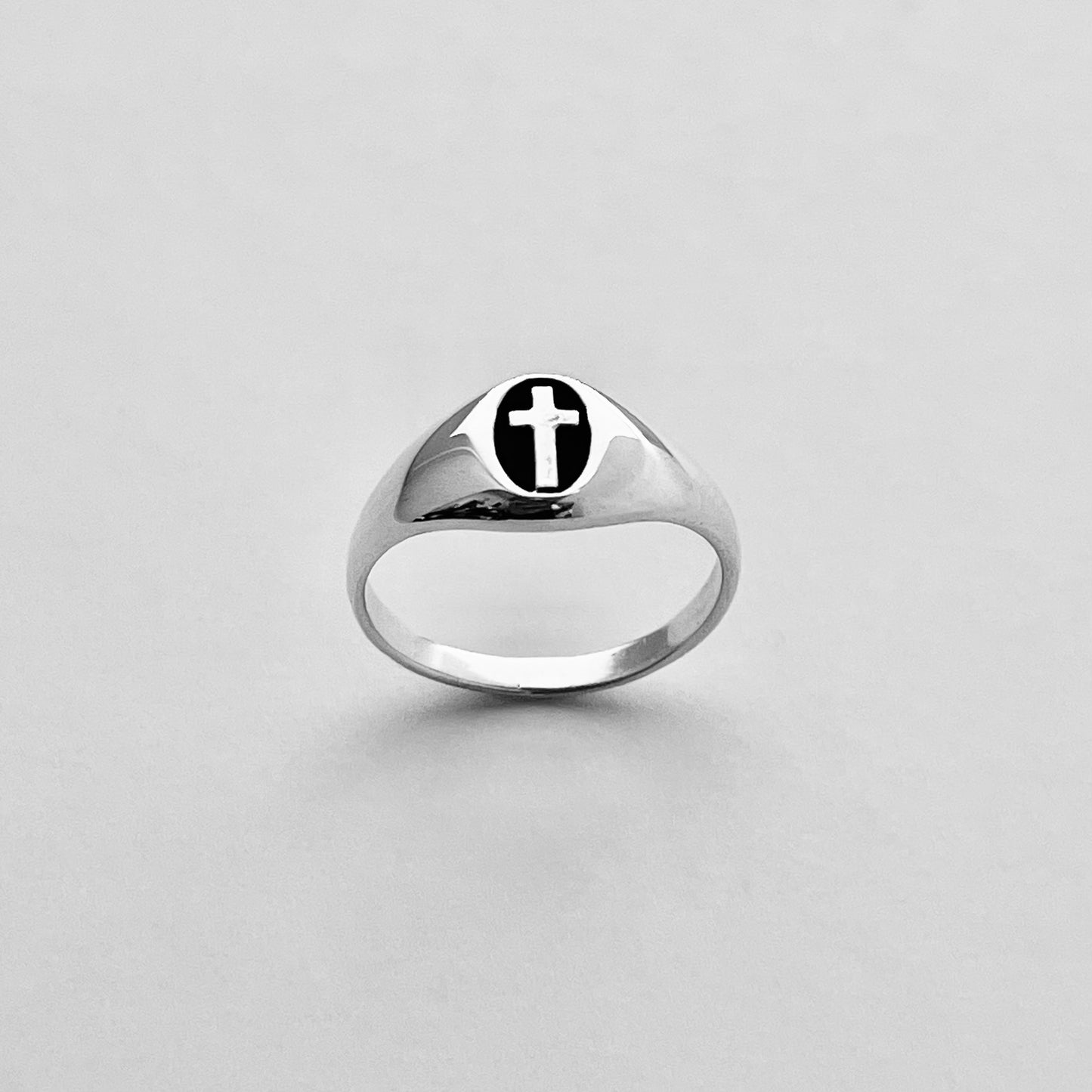 Sterling Silver Unisex Cross Ring, Religious Silver Rings, Christian Ring