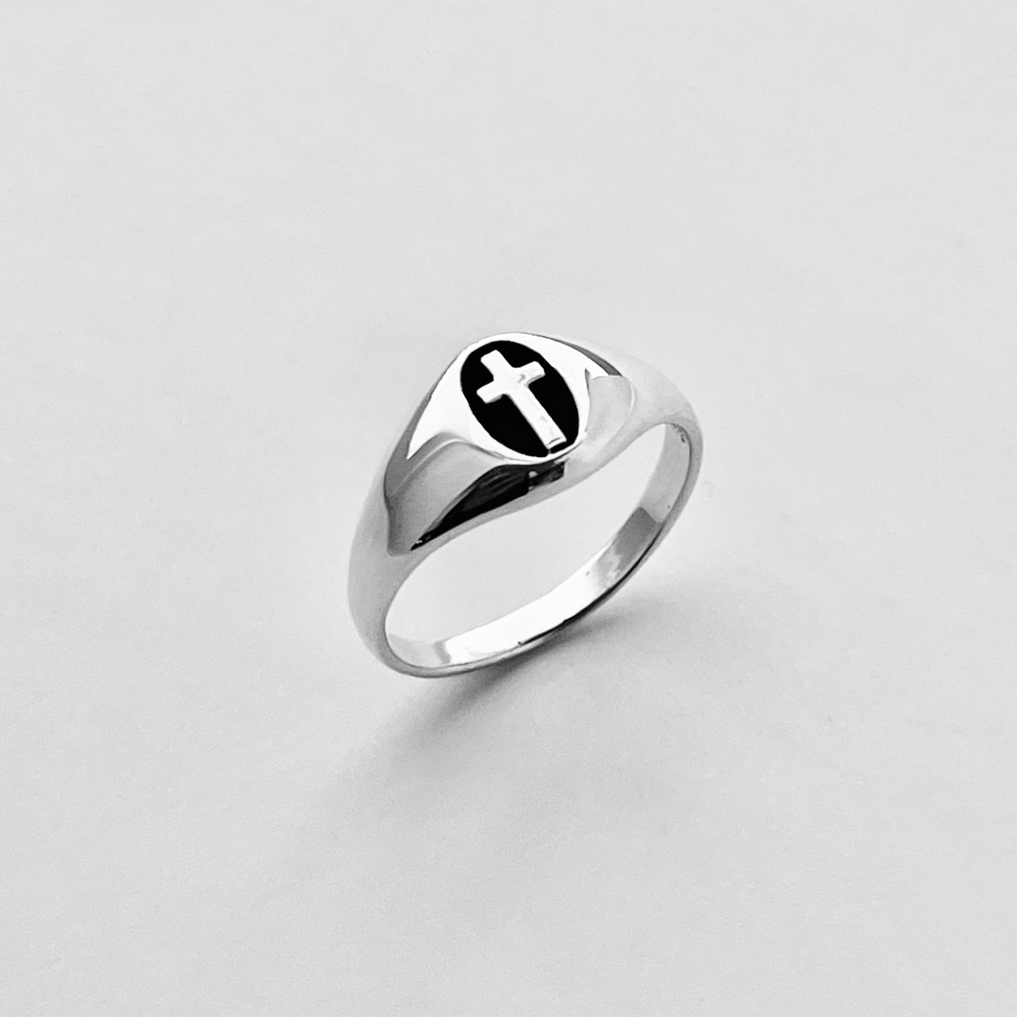 Sterling Silver Unisex Cross Ring, Religious Silver Rings, Christian Ring