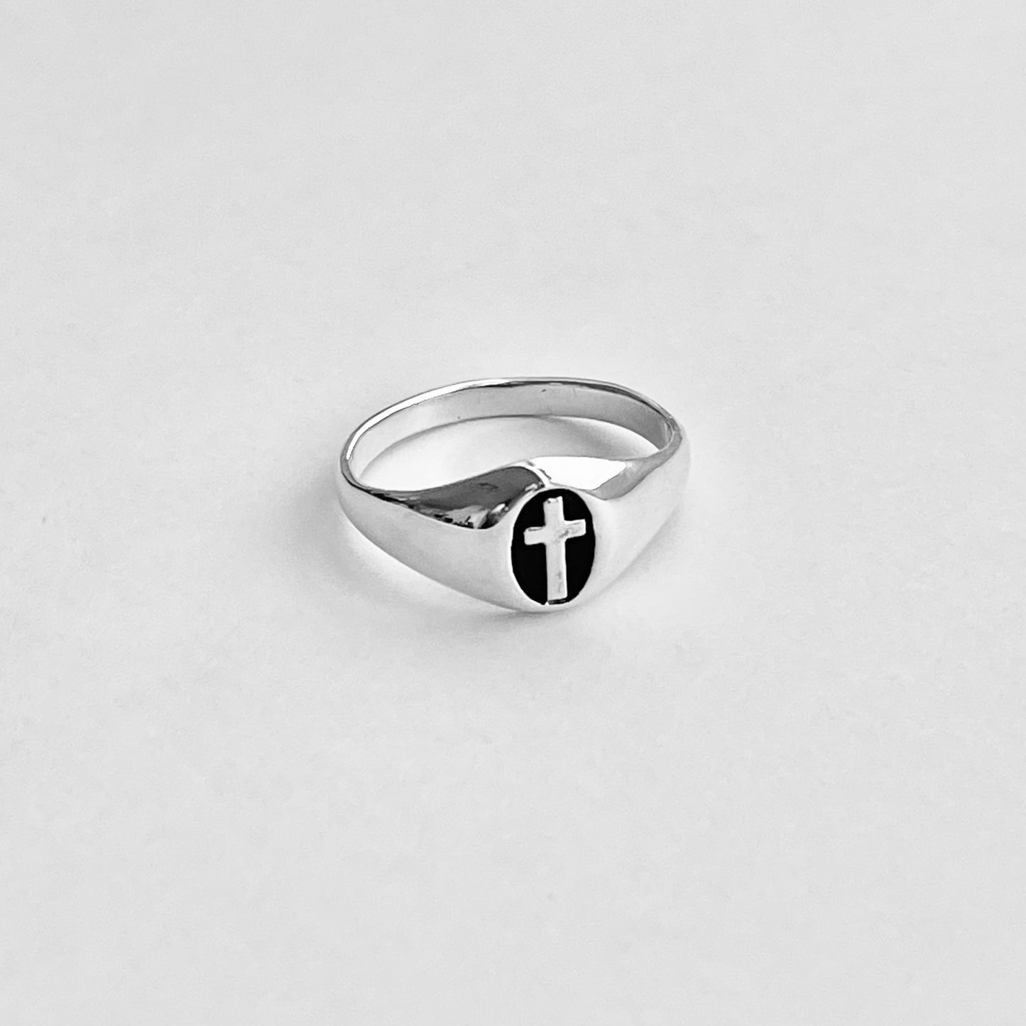 Sterling Silver Unisex Cross Ring, Religious Silver Rings, Christian Ring