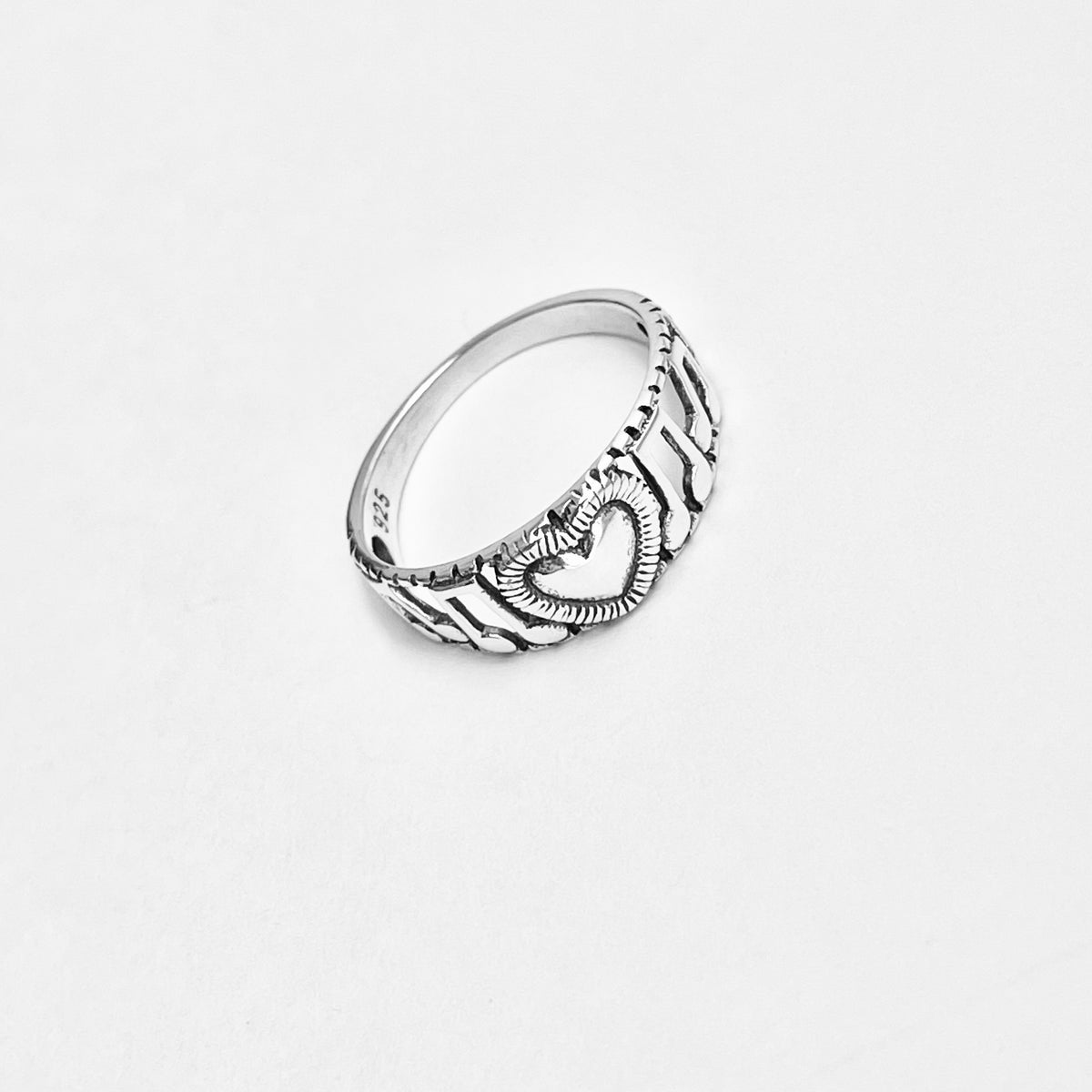 Sterling Silver Heart Music Note Ring, Musical Clef Notes Song Writer Silver Rings