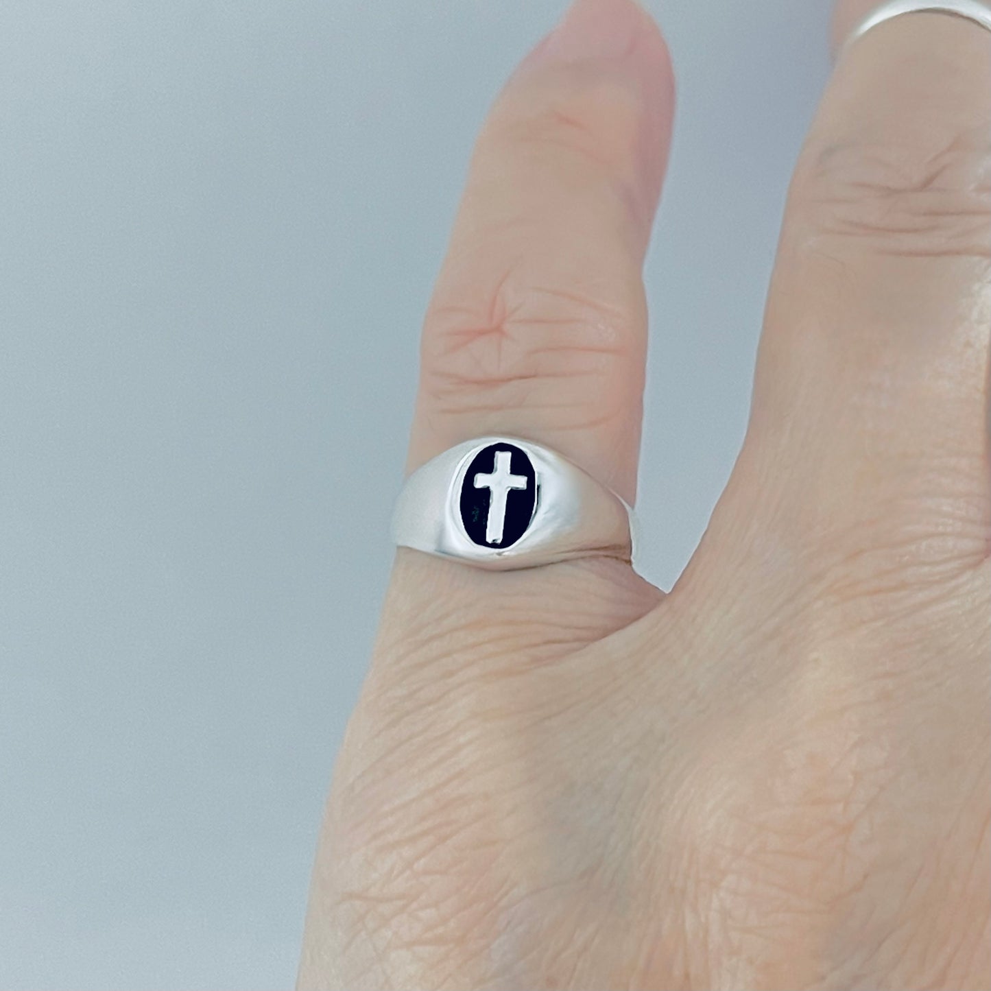 925 Sterling Silver Unisex Cross Ring | Statement Religious Silver Rings