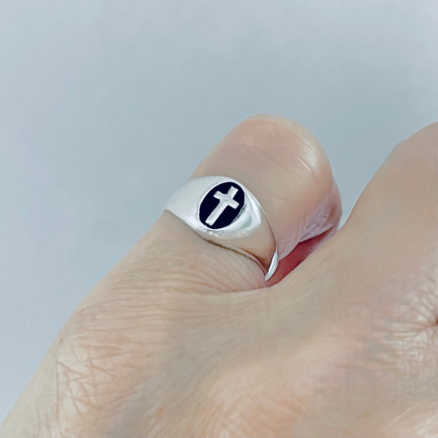 925 Sterling Silver Unisex Cross Ring | Statement Religious Silver Rings