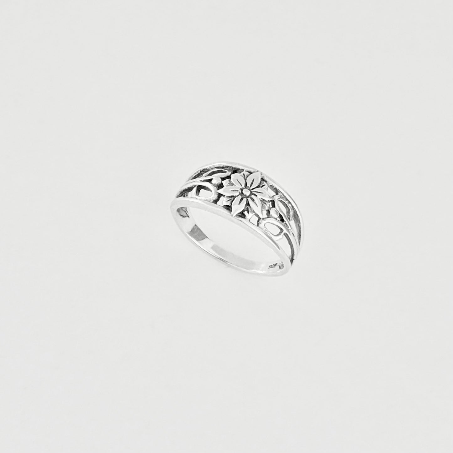 Sterling Silver Starflower Ring with Swirly | Ipheion uniflorum Flower, Floral Jewelry