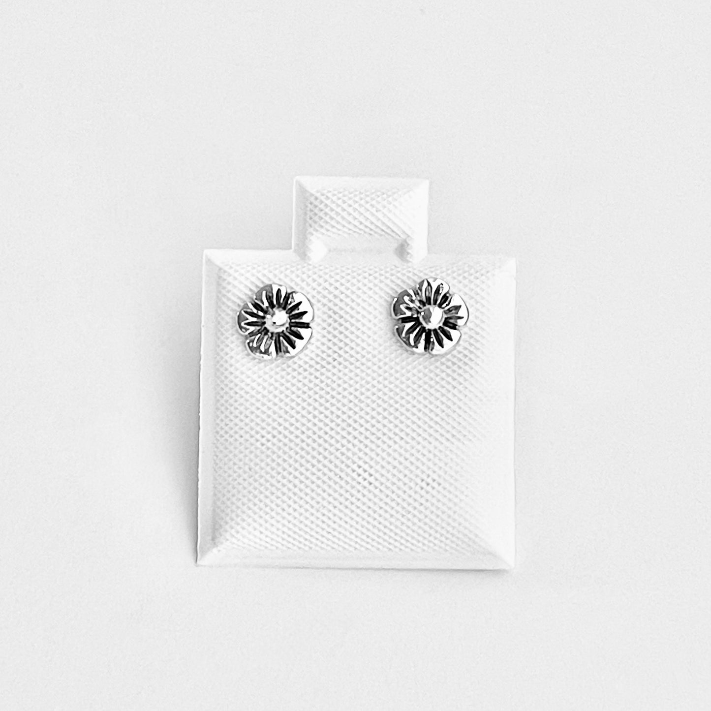Sterling Silver Forget Me Not Flower Earrings – Dainty Floral Stud Silver Earring