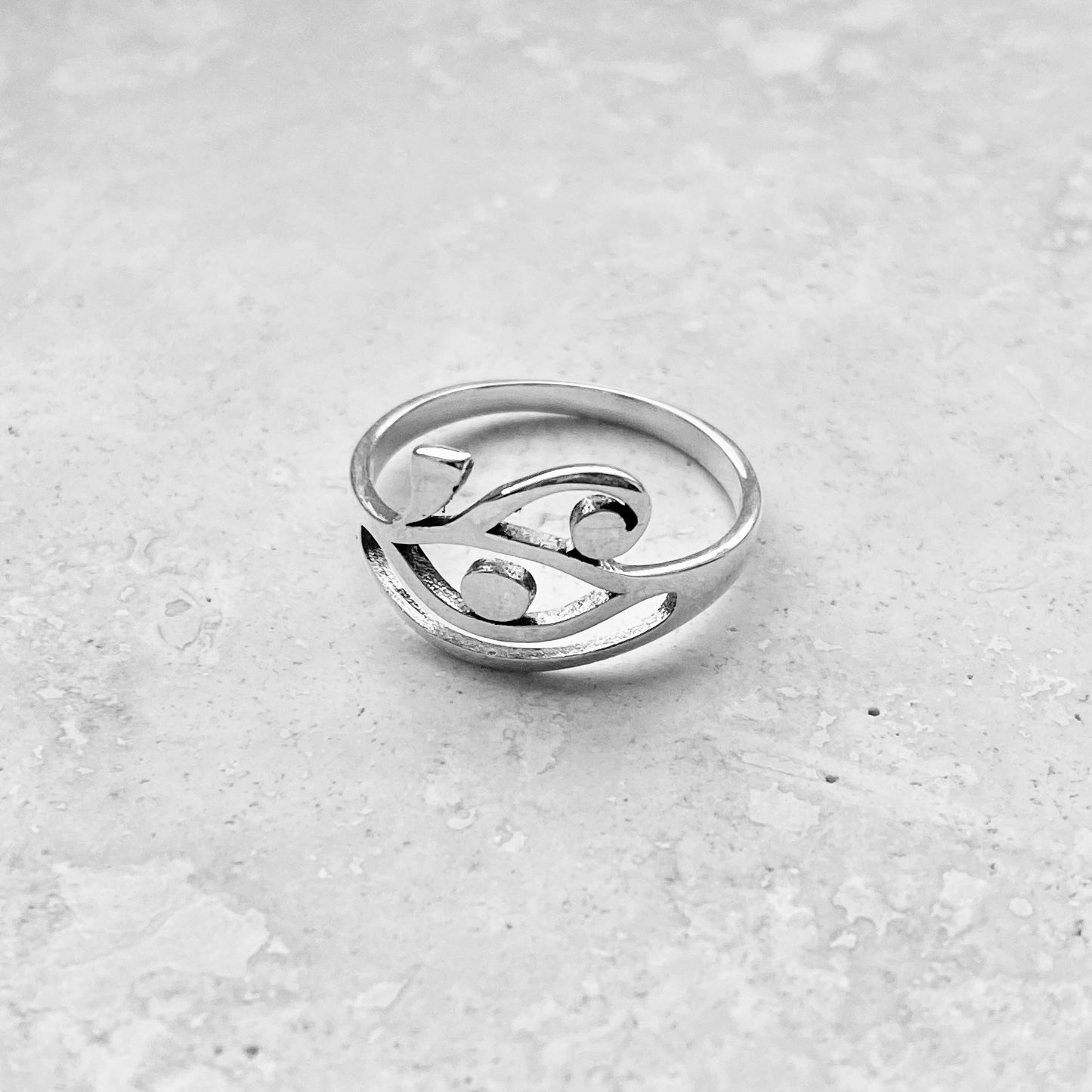 Sterling Silver Thin Delicate Ra Eye Ring, Eye of Horus Ring, Protection Silver Rings