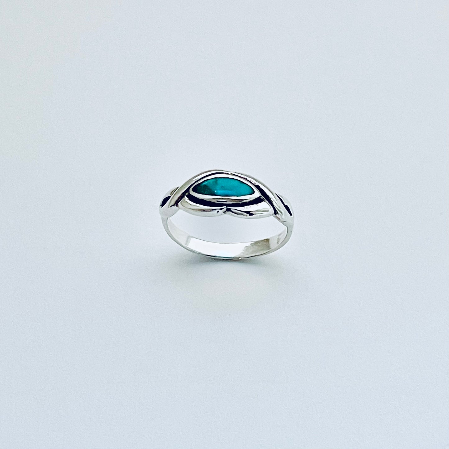 Sterling Silver Genuine Turquoise Infinity Eye Ring, Silver rings, Stone Jewelry
