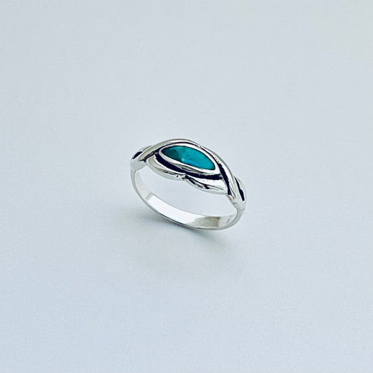 Sterling Silver Genuine Turquoise Infinity Eye Ring, Silver rings, Stone Jewelry