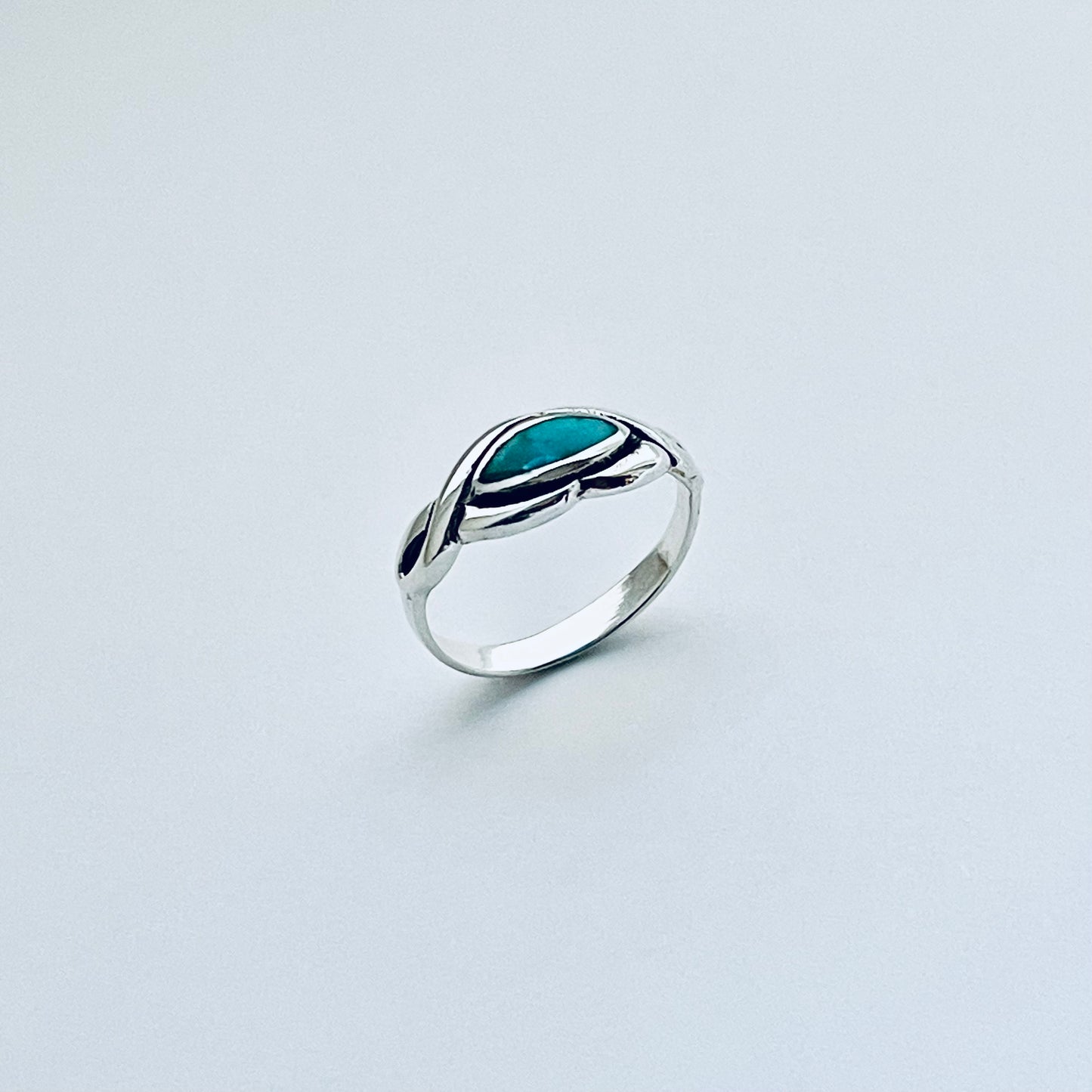 Sterling Silver Genuine Turquoise Infinity Eye Ring, Silver rings, Stone Jewelry