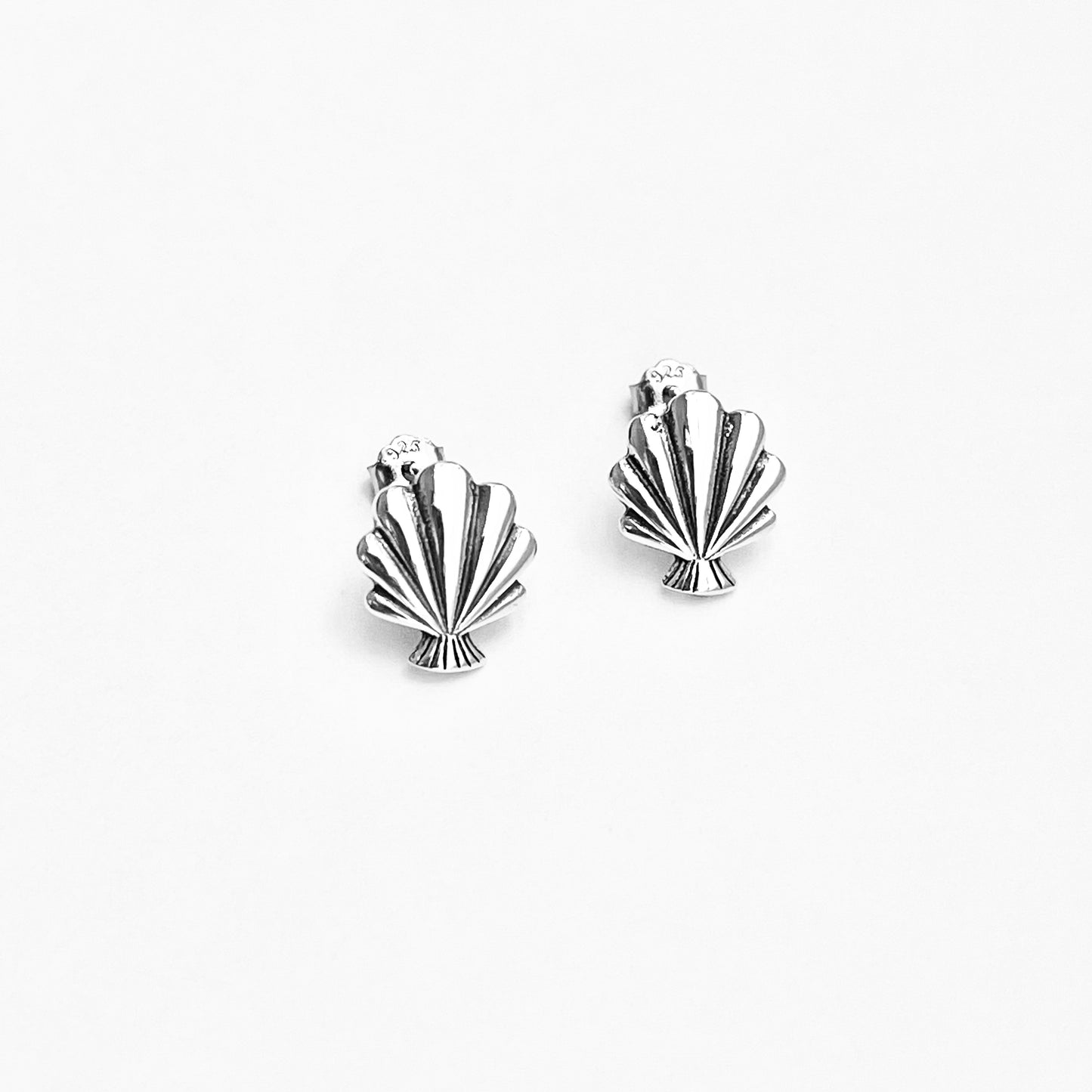 925 Sterling Silver Seashell Stud Earrings | Beach & Ocean Inspired Jewelry