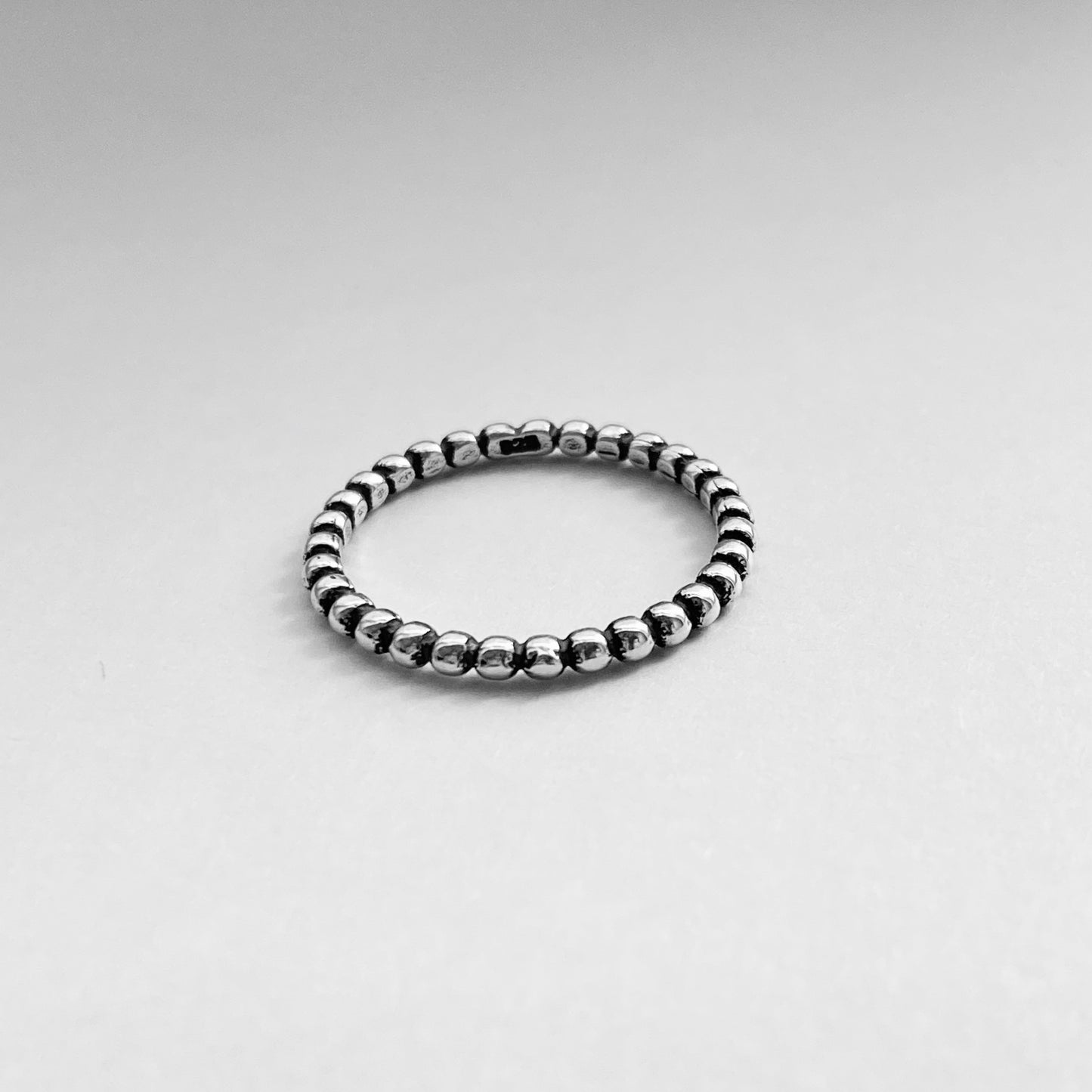 Sterling Silver Eternity Bead Ring, Stackable Silver Rings, Wedding Band