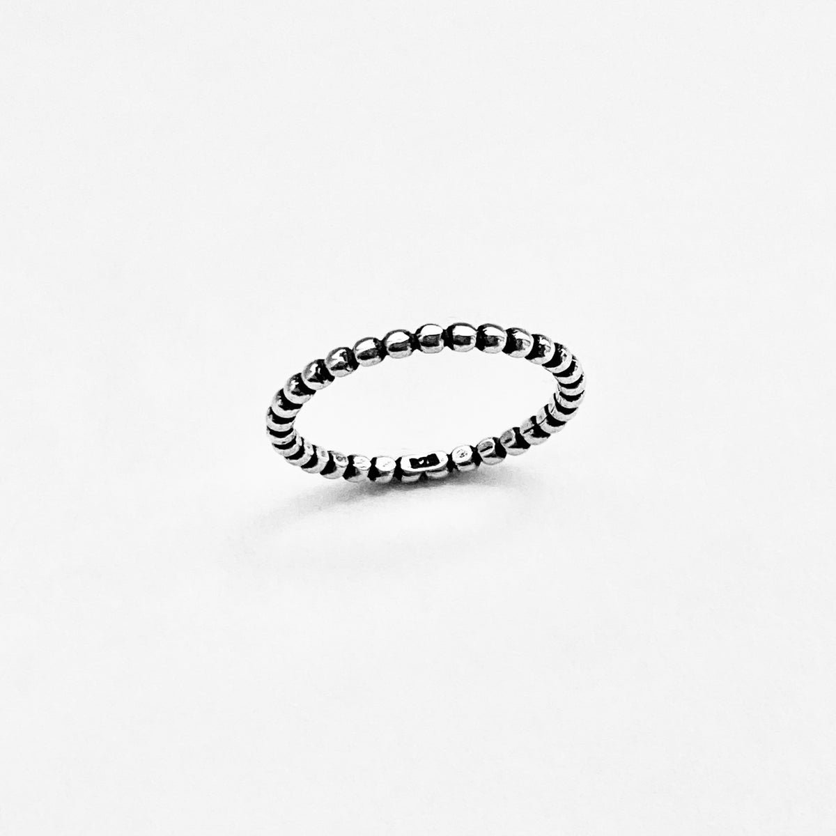 925 Sterling Silver Eternity Bead Ring | Dainty Stackable Beaded Wedding Band