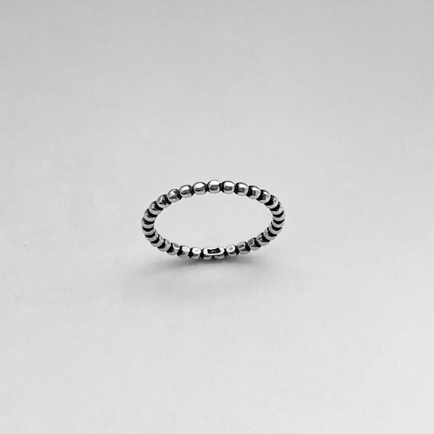 Sterling Silver Eternity Bead Ring, Stackable Silver Rings, Wedding Band