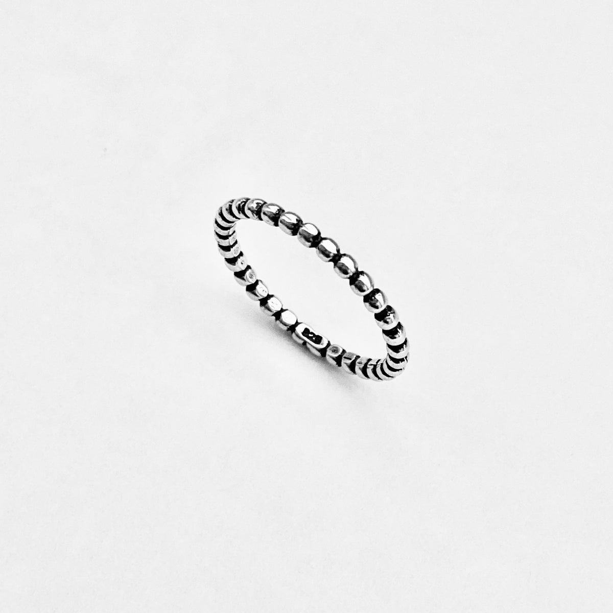 925 Sterling Silver Eternity Bead Ring | Dainty Stackable Beaded Wedding Band