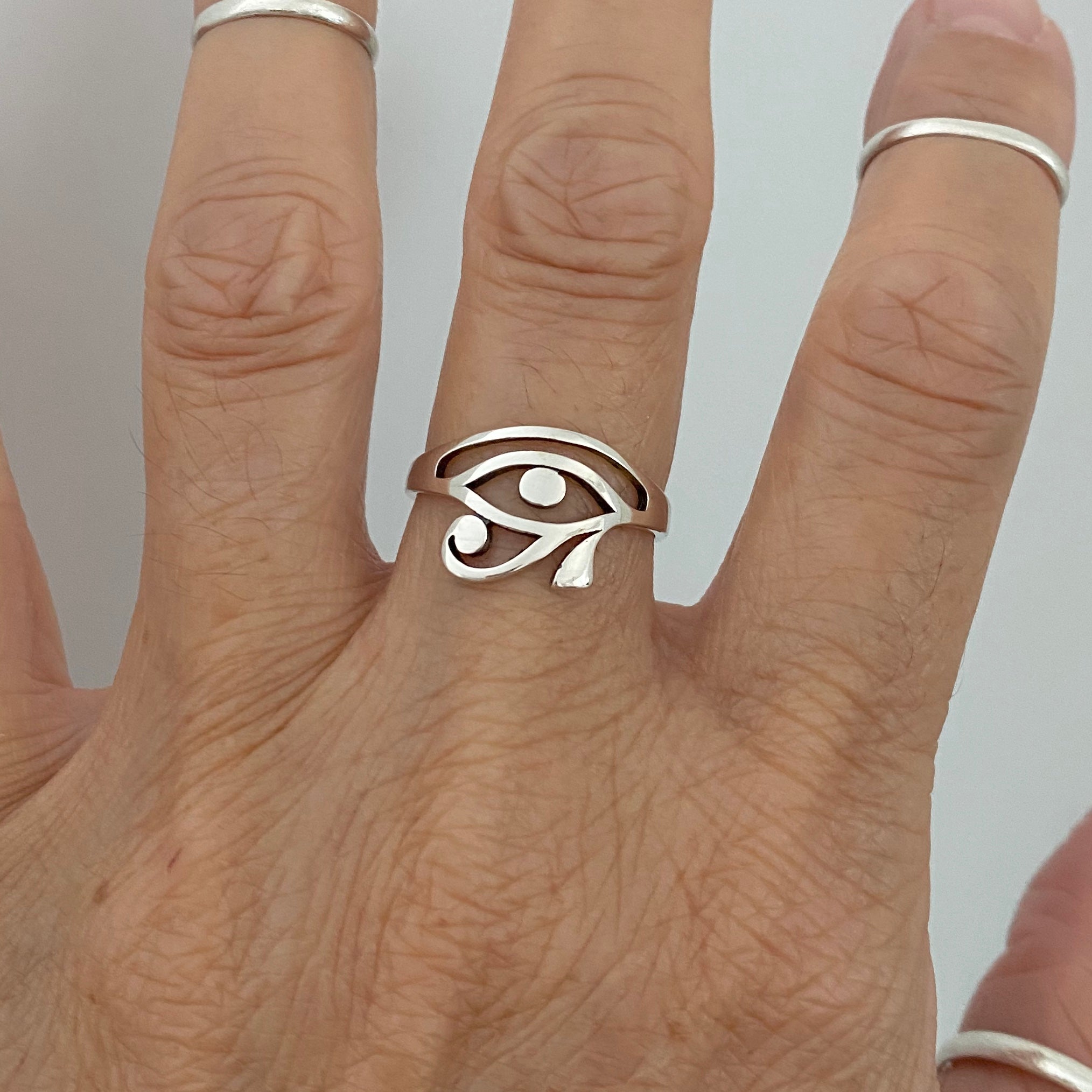 Egyptian Eye Of Ra 925 Sterling store Silver Ring, Oxidized, 9.13 Grams, Size 11