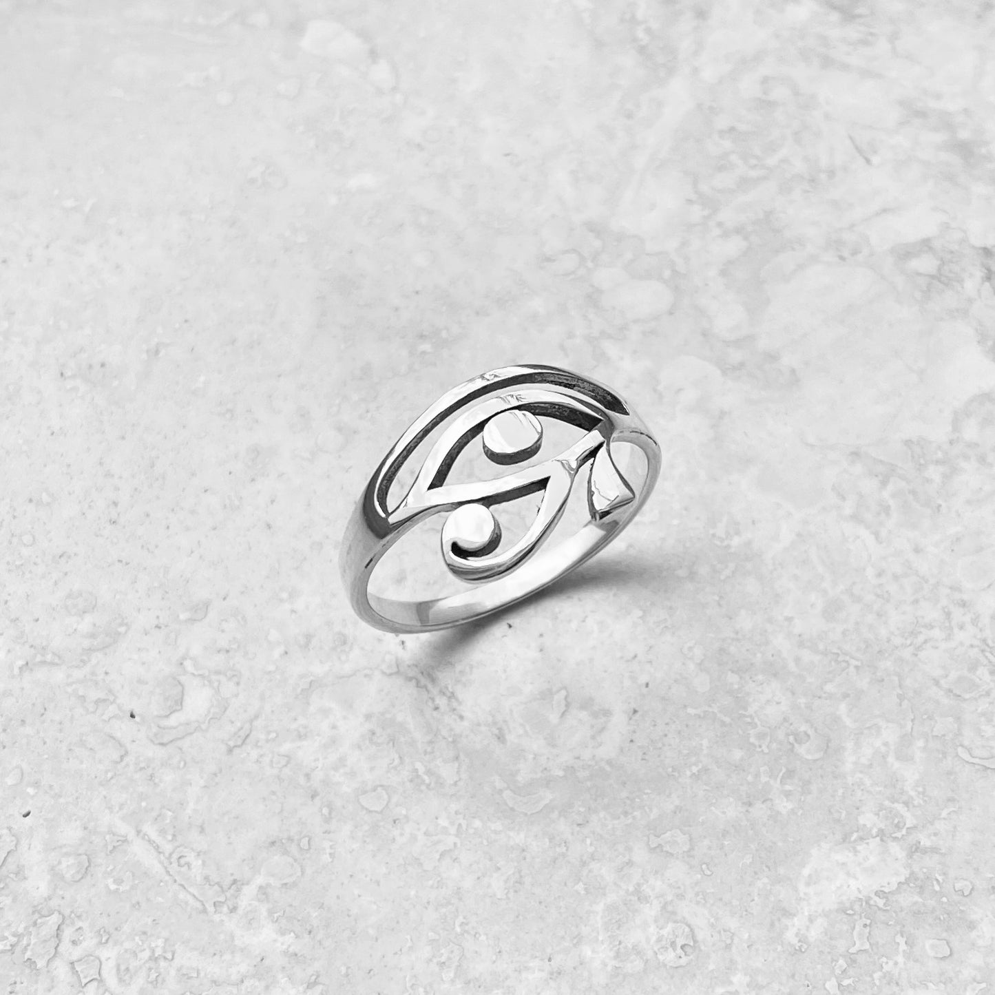 Sterling Silver Thin Delicate Ra Eye Ring, Eye of Horus Ring, Protection Silver Rings