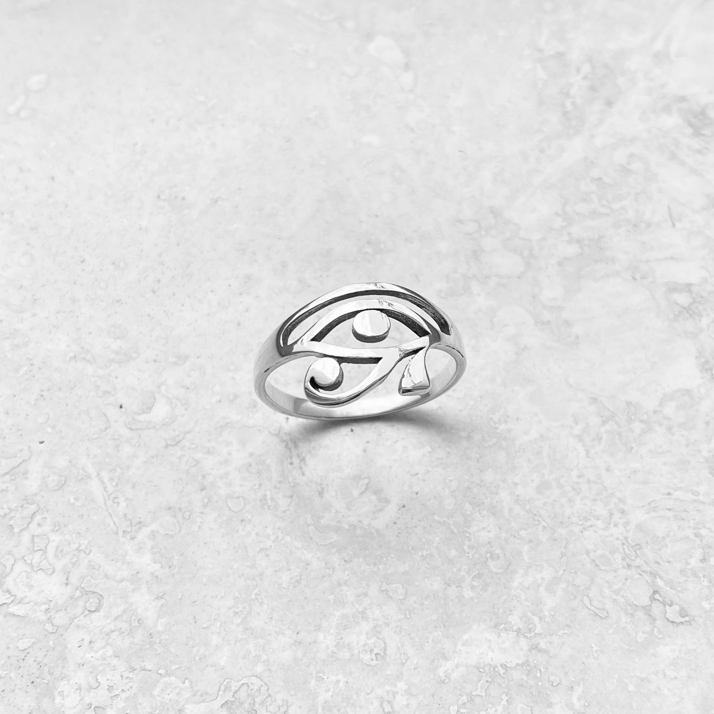 Sterling Silver Thin Delicate Ra Eye Ring, Eye of Horus Ring, Protection Silver Rings