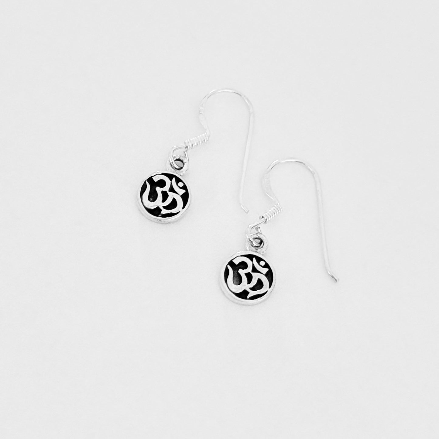925 Sterling Silver OM Dangle Earrings | Yoga & Religious Jewelry