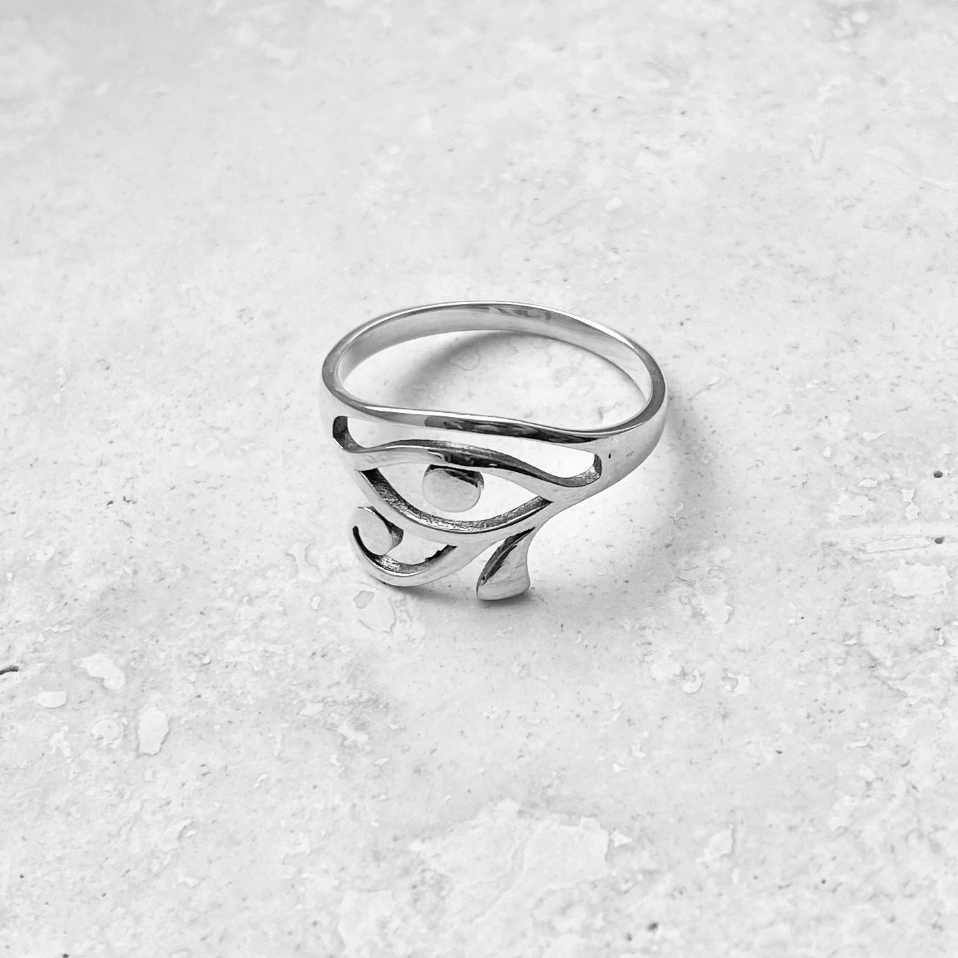 Sterling Silver Thin Delicate Ra Eye Ring, Eye of Horus Ring, Protection Silver Rings