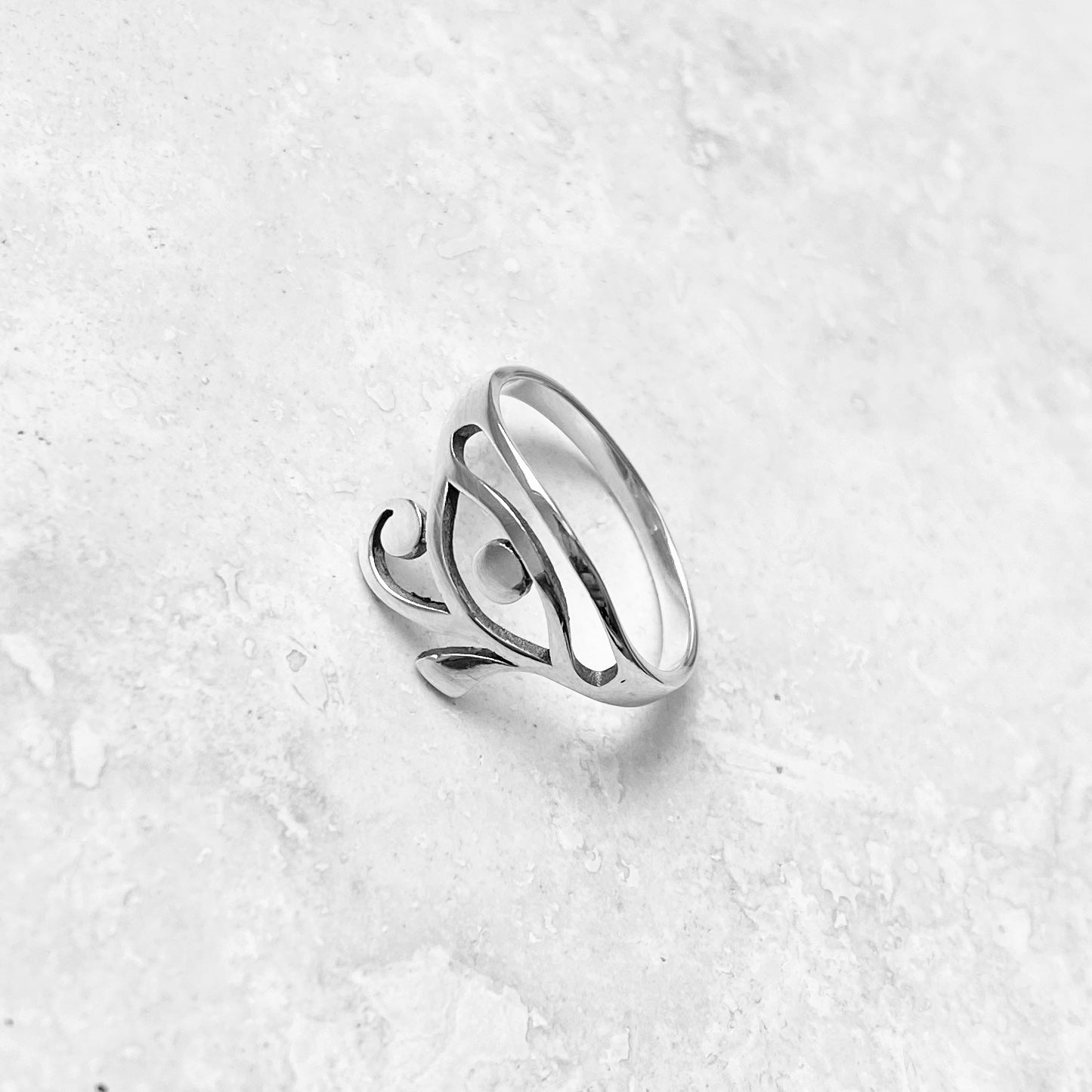 Sterling Silver Thin Delicate Ra Eye Ring, Eye of Horus Ring, Protection Silver Rings