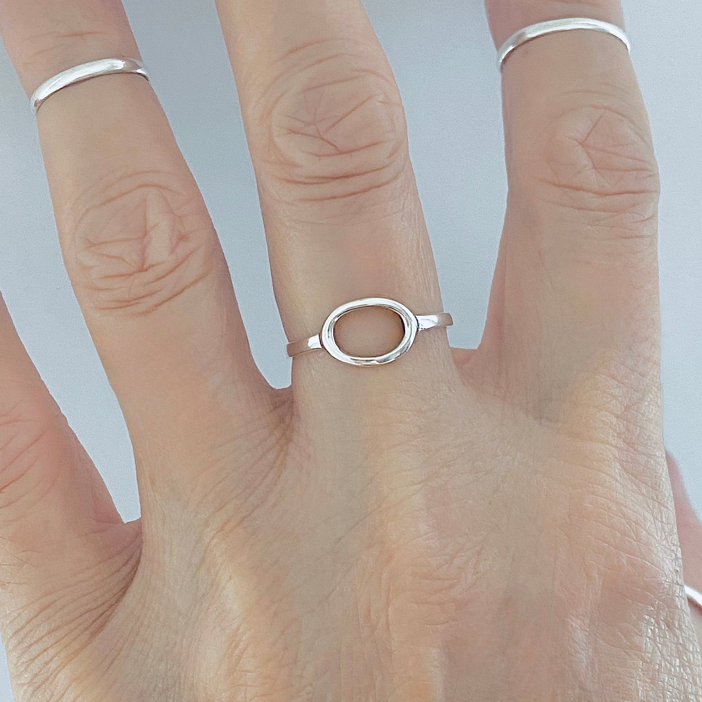 Sterling Silver Small Open Oval Ring, Eternity Circles, Halo Rings, Circle Of Life, Round