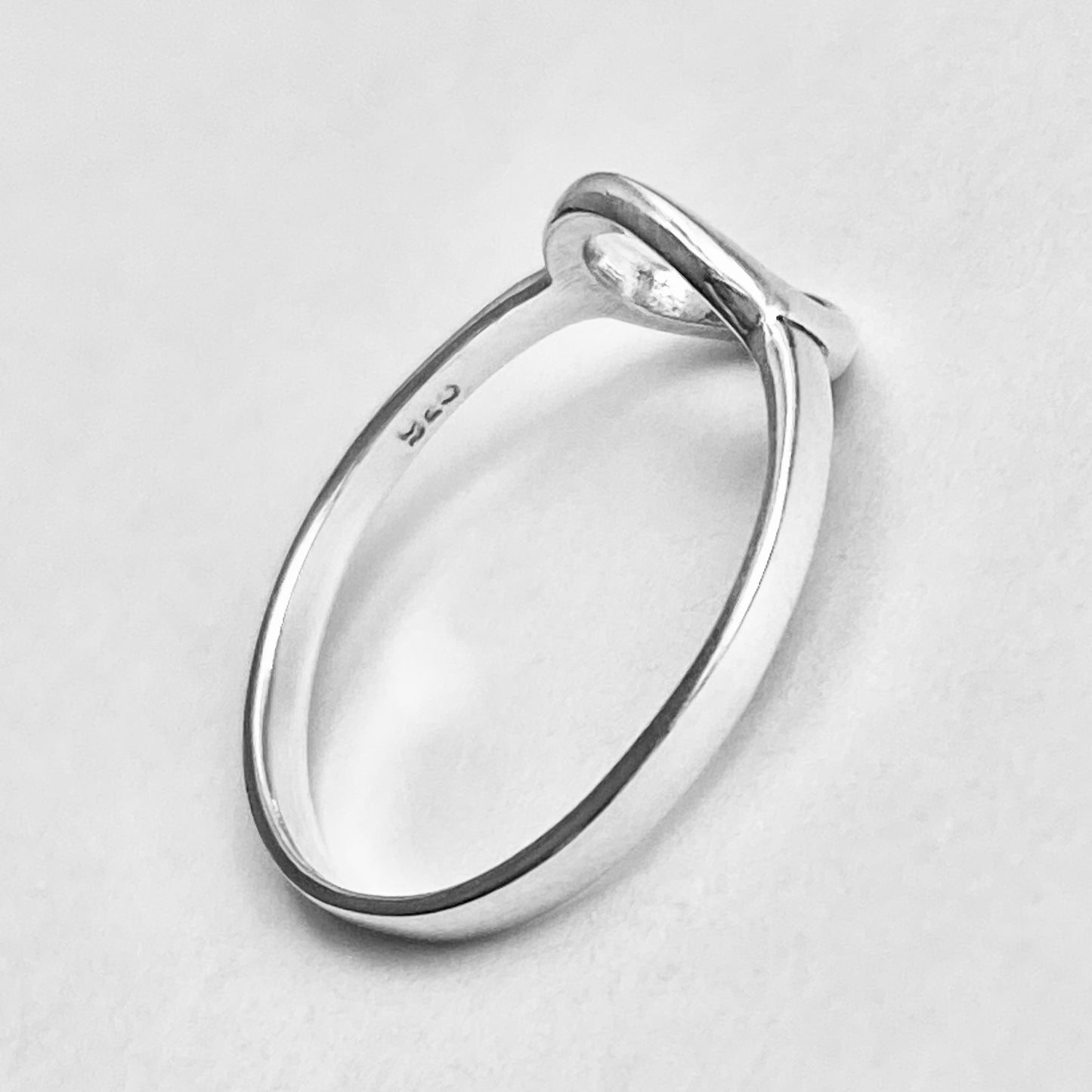 Sterling Silver Small Open Oval Ring, Halo Silver Ring, Circle Of Life Rings