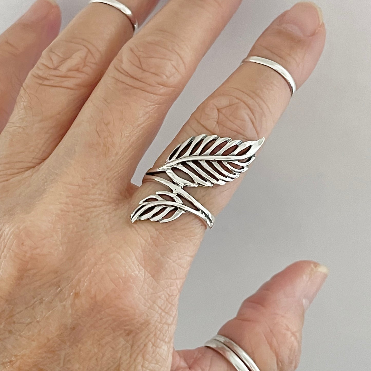 Sterling Silver Statement Leaves Ring, Tree Branch Ring, Silver Rings