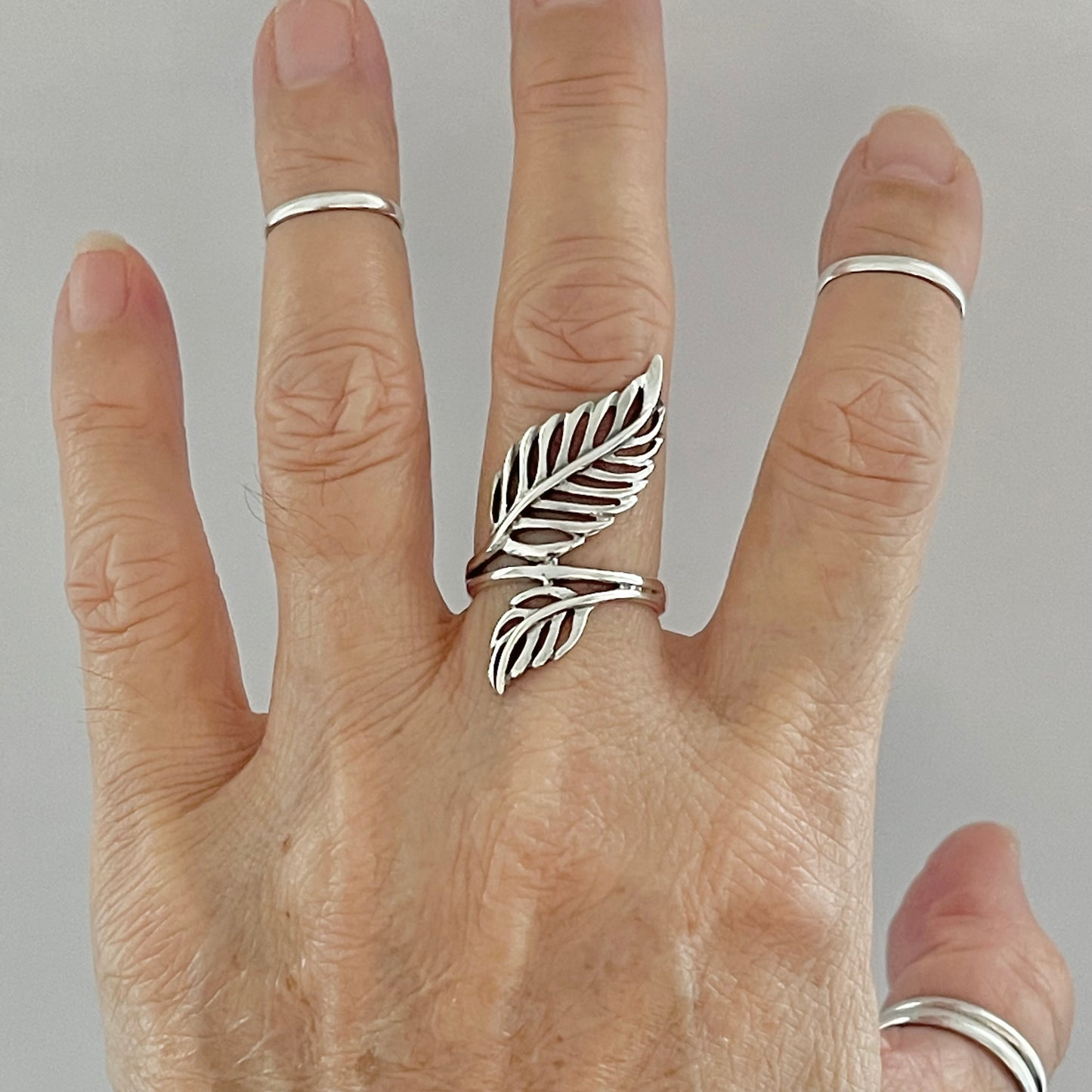 Sterling Silver Statement Leaves Ring, Tree Branch Ring, Silver Rings