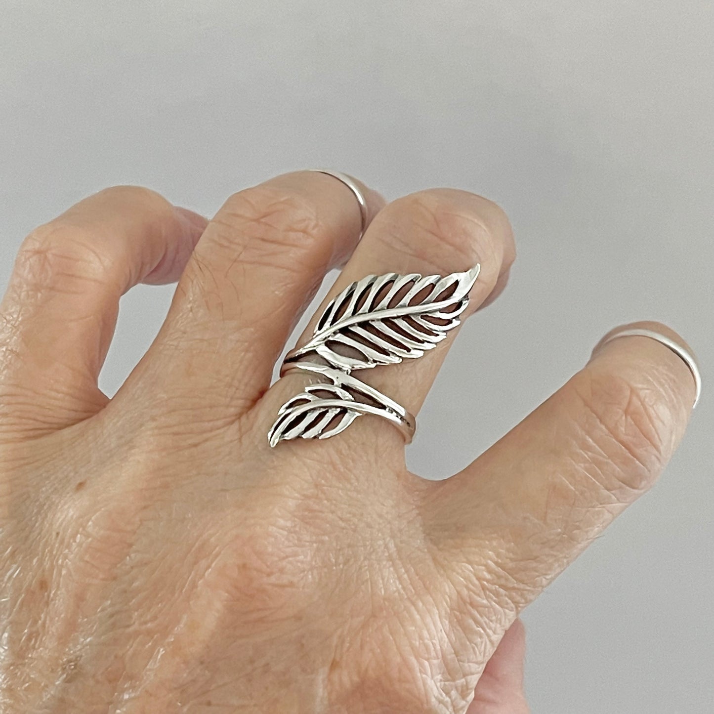 Sterling Silver Statement Leaves Ring, Tree Branch Ring, Silver Rings