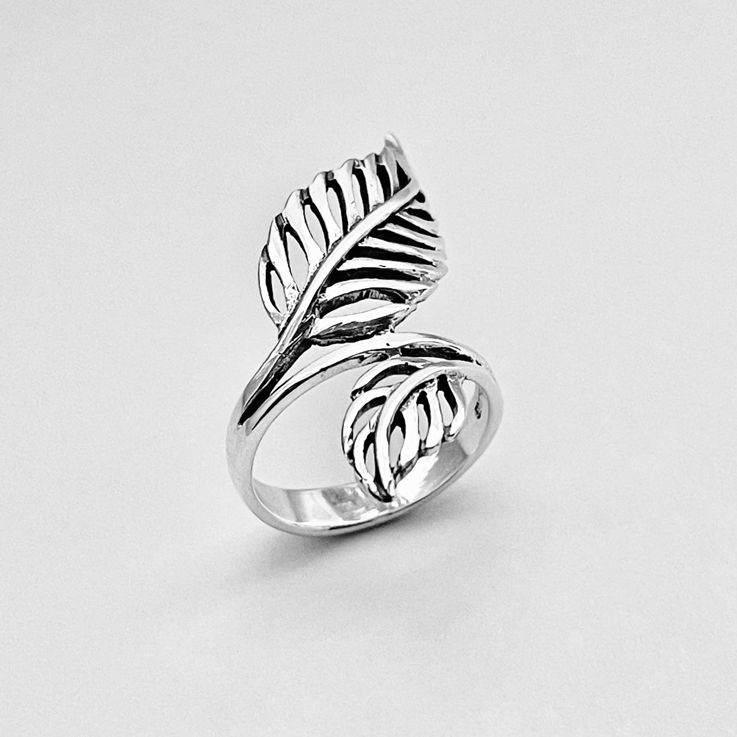 Sterling Silver Statement Leaves Ring, Tree Branch Ring, Silver Rings