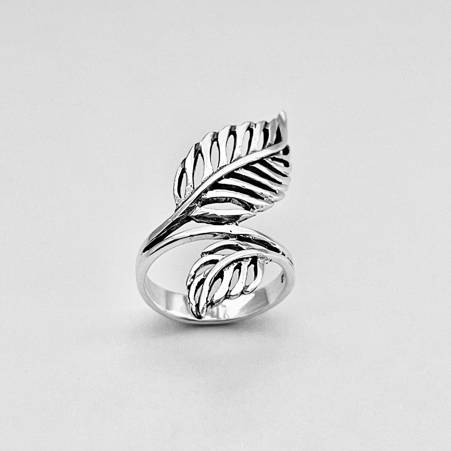 Sterling Silver Statement Leaves Ring, Tree Branch Ring, Silver Rings