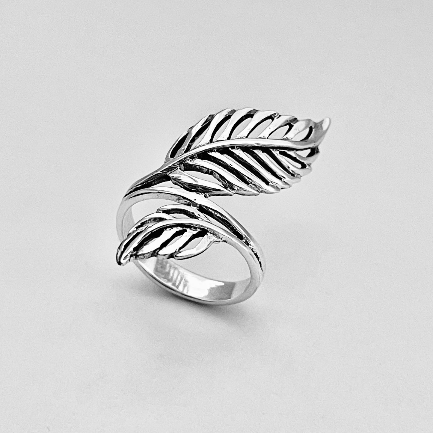 Sterling Silver Statement Leaves Ring, Tree Branch Ring, Silver Rings