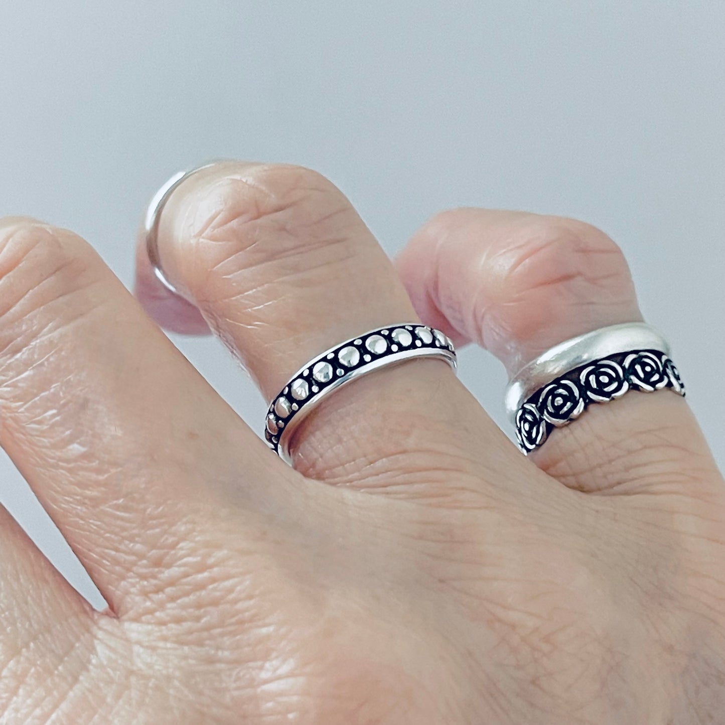 925 Sterling Silver Eternity Beaded Ring | Stackable Silver Band & Wedding Jewelry