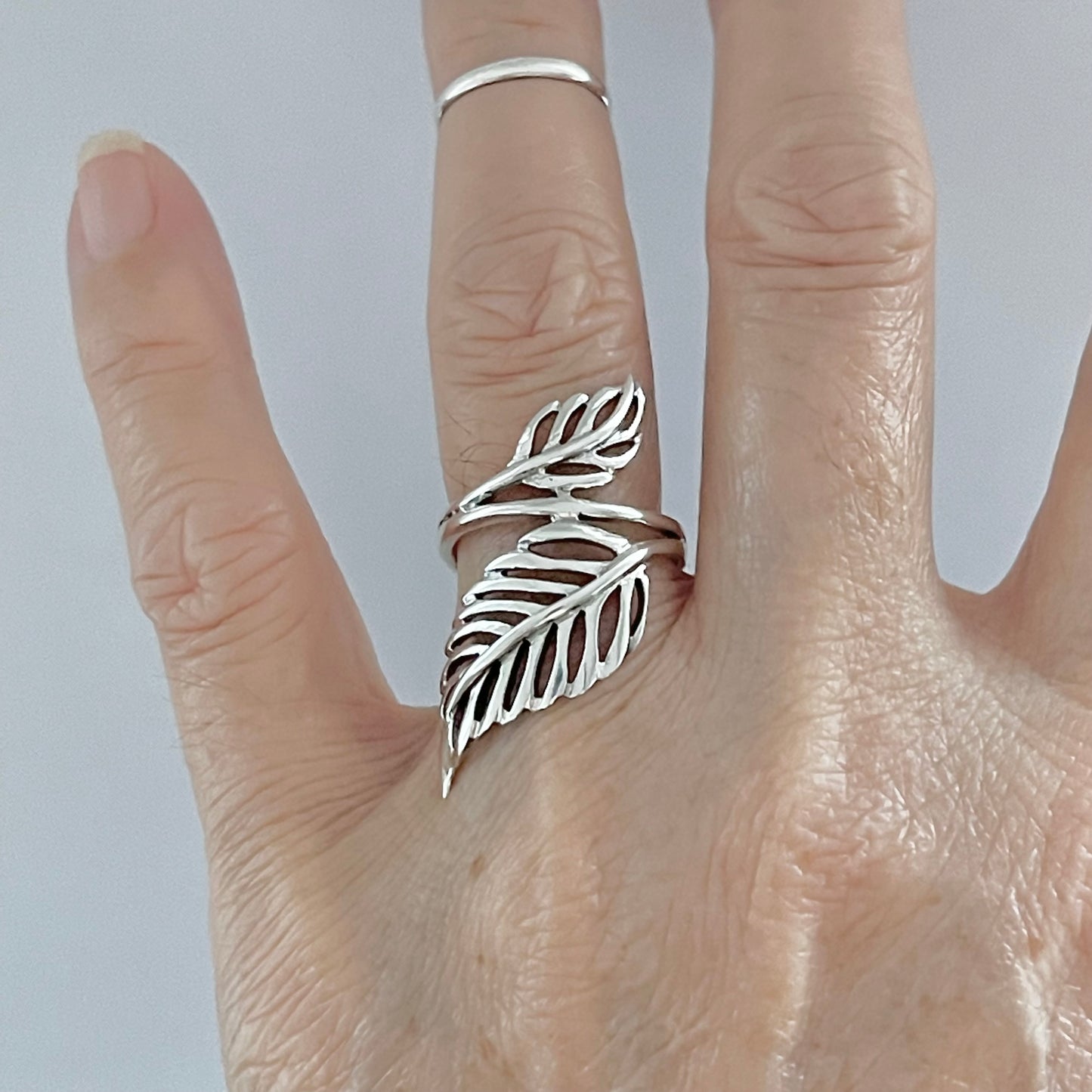 Sterling Silver Statement Leaves Ring, Tree Branch Ring, Silver Rings