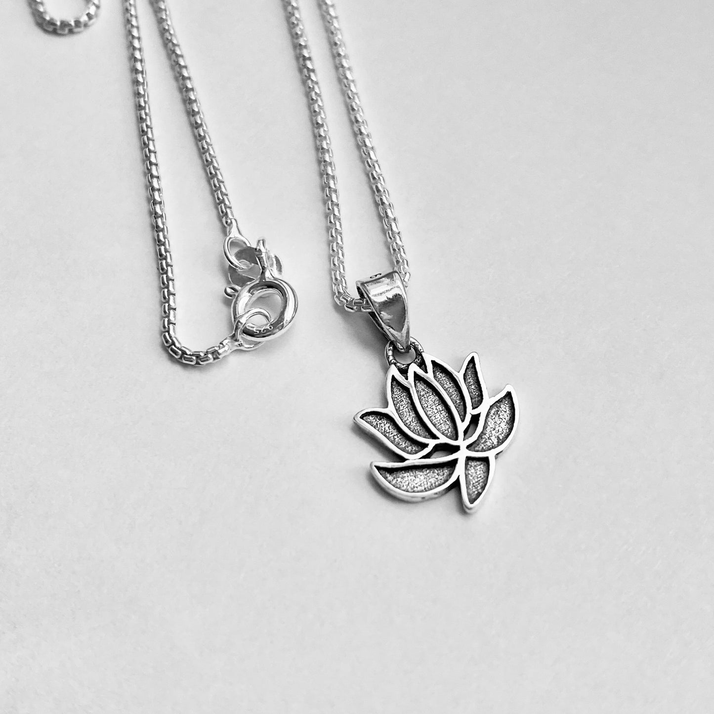 Minimalist Sterling Silver Lotus Necklace, Spirit Flower Necklaces