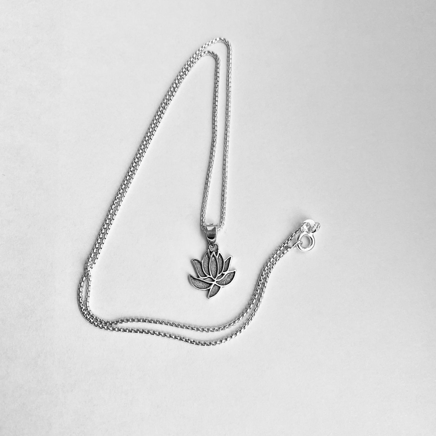 Minimalist Sterling Silver Lotus Necklace, Spirit Flower Necklaces