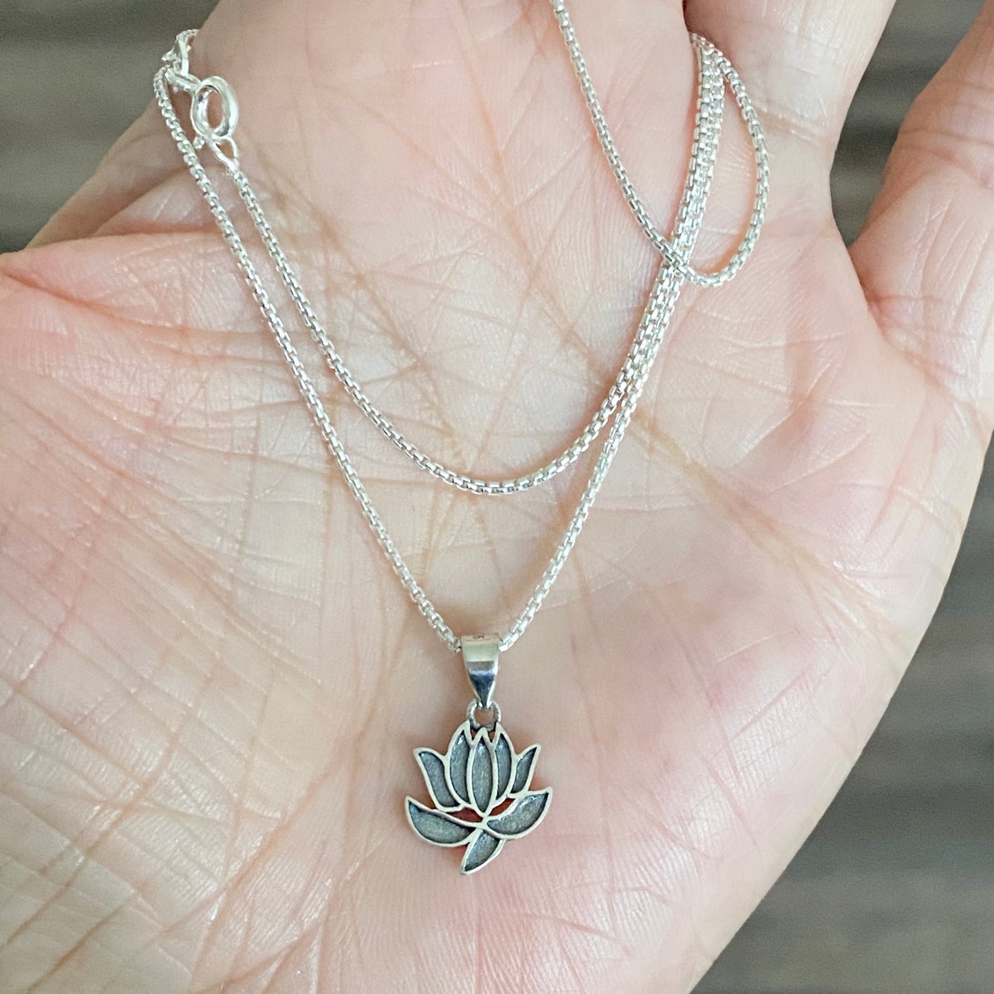 Minimalist Sterling Silver Lotus Necklace, Spirit Flower Necklaces