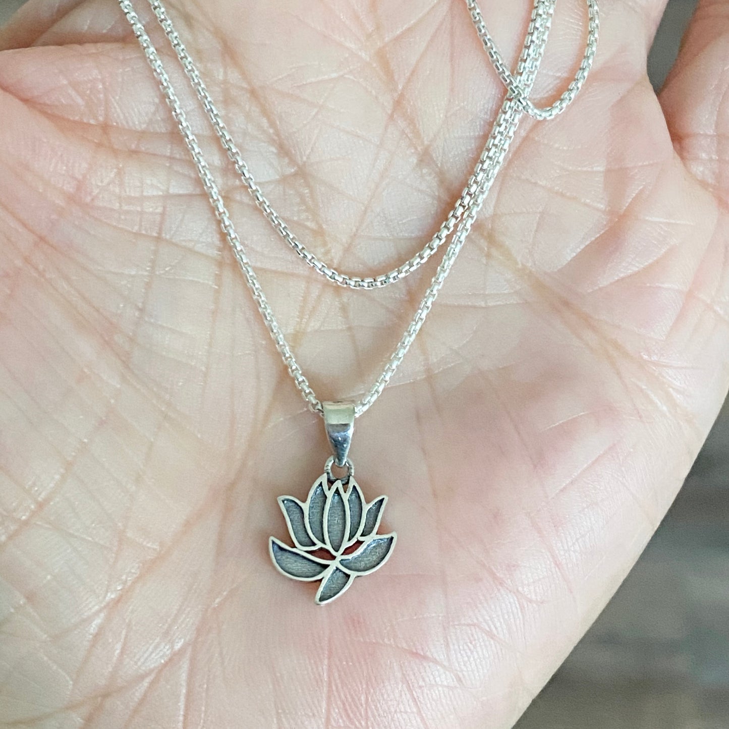 Minimalist Sterling Silver Lotus Necklace, Spirit Flower Necklaces