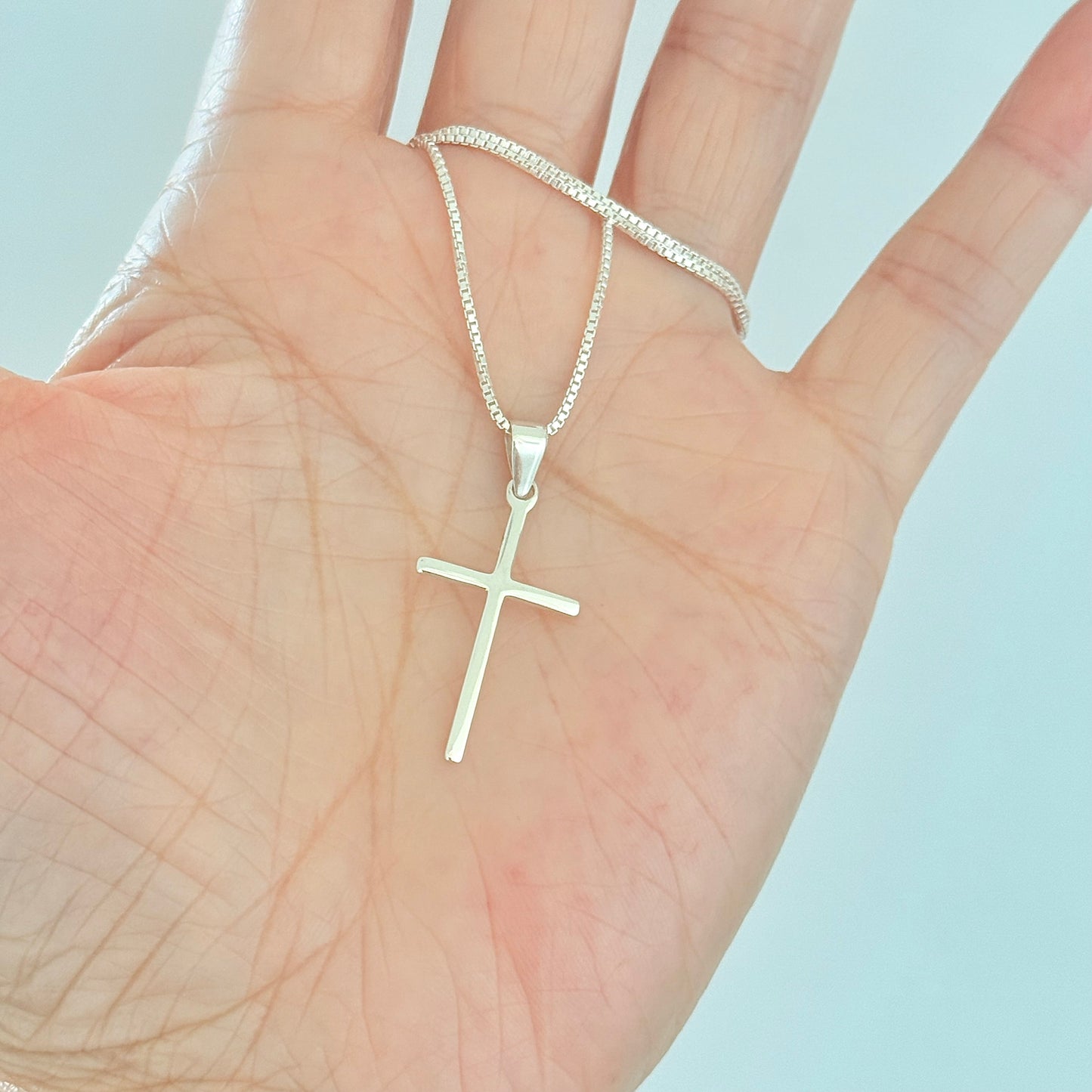 925 Sterling Silver Dainty Cross Necklace | Minimalist Christian Pendant