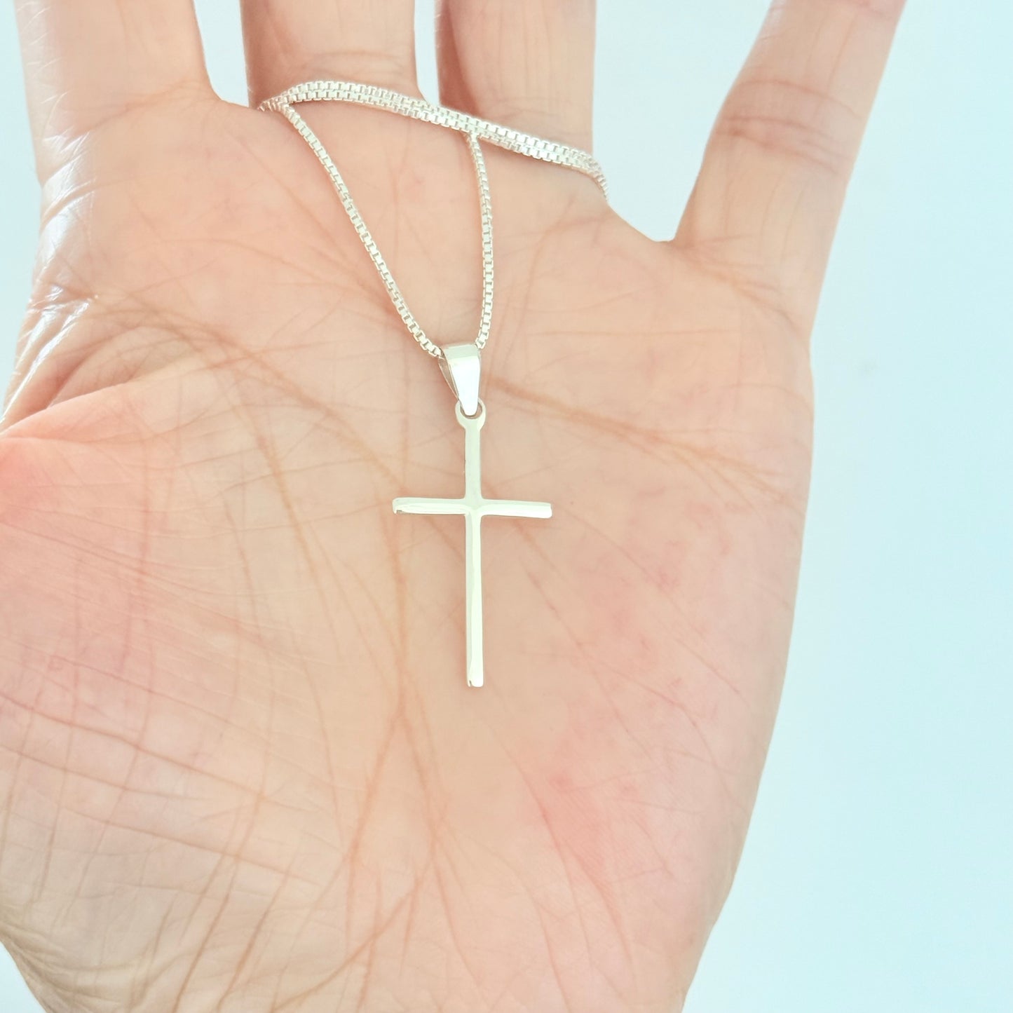 925 Sterling Silver Dainty Cross Necklace | Minimalist Christian Pendant