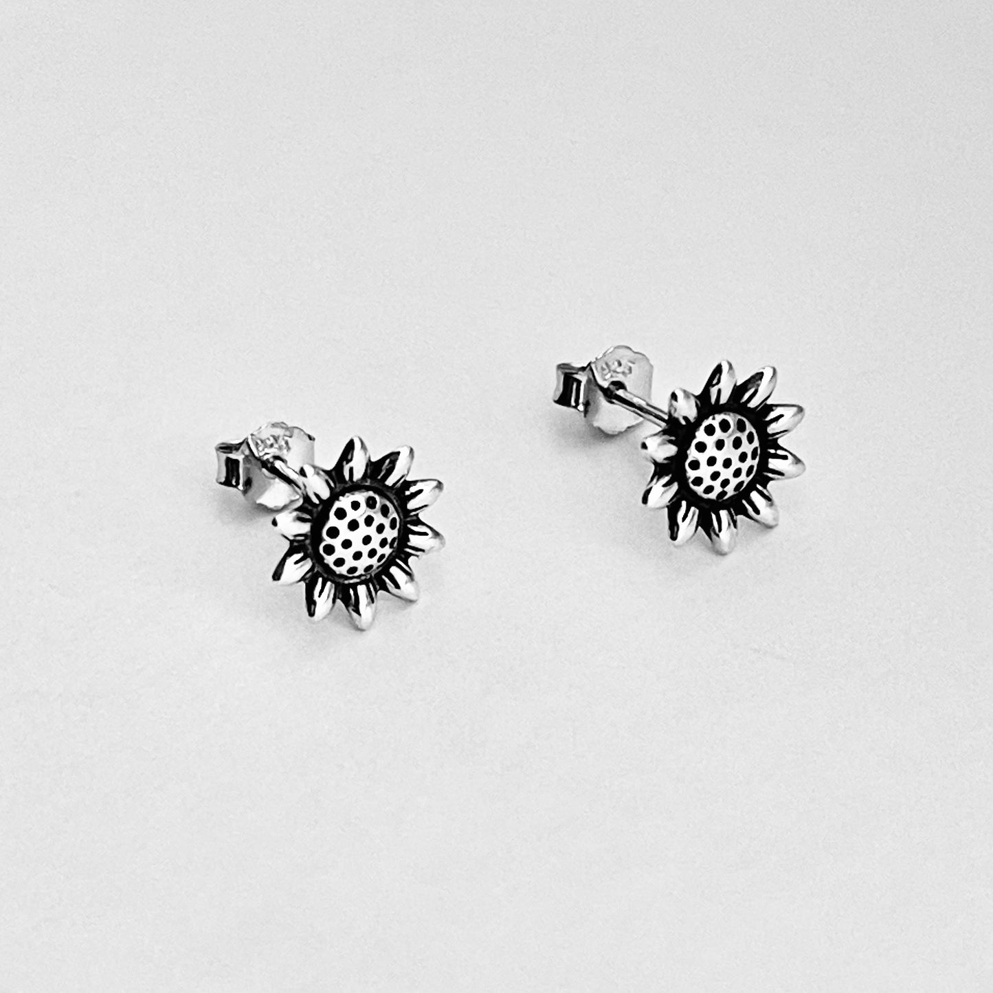 Sterling Silver Sunflower Earrings, Flower Earring, Stud Earrings, Happy Flowers
