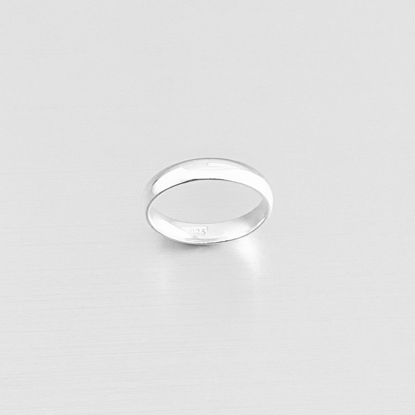 Sterling Silver Unisex High Polish 4MM Wedding Band, Stackable Ring, Silver Bands