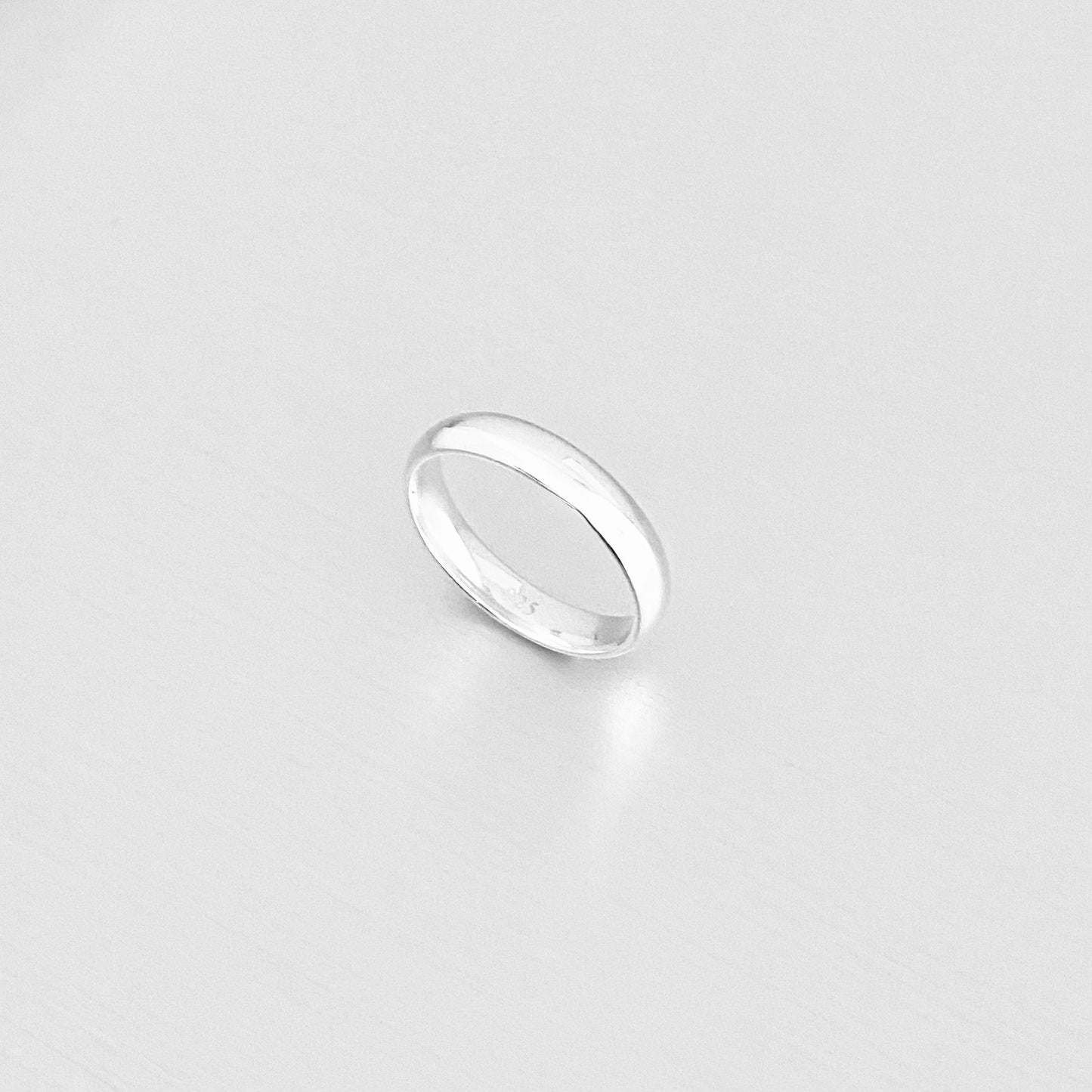 Sterling Silver Unisex High Polish 4MM Wedding Band, Stackable Ring, Silver Bands