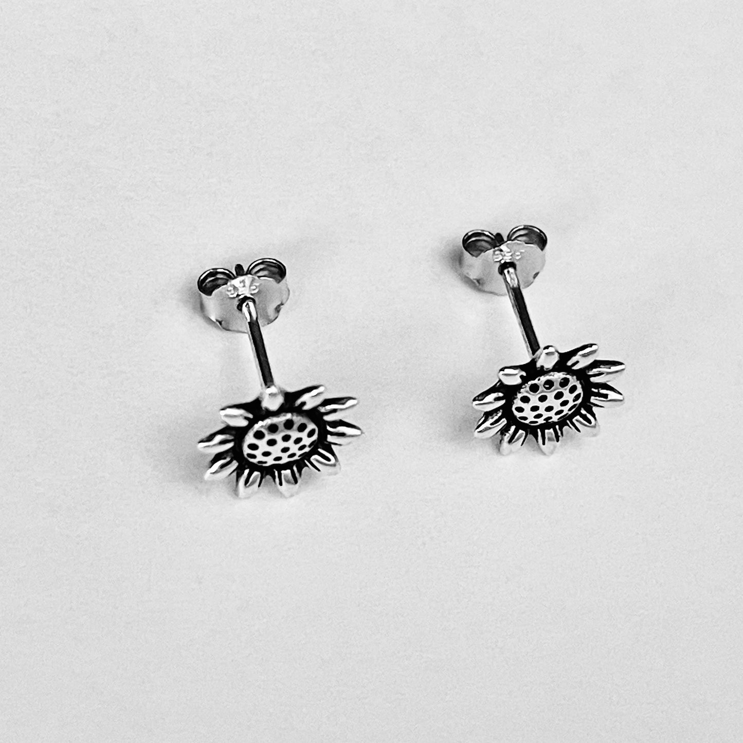Sterling Silver Sunflower Earrings, Flower Earring, Stud Earrings, Happy Flowers